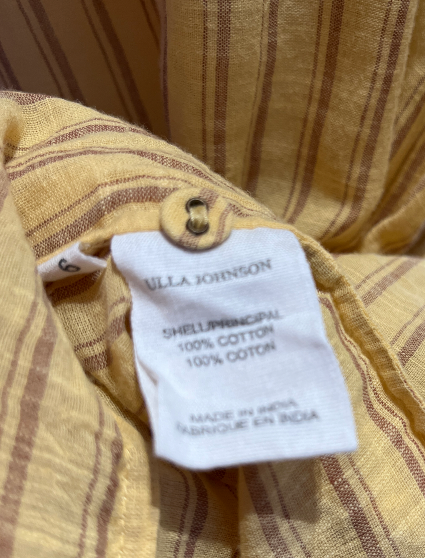 Ulla Johnson Rabea Striped Dress In Yellow /6