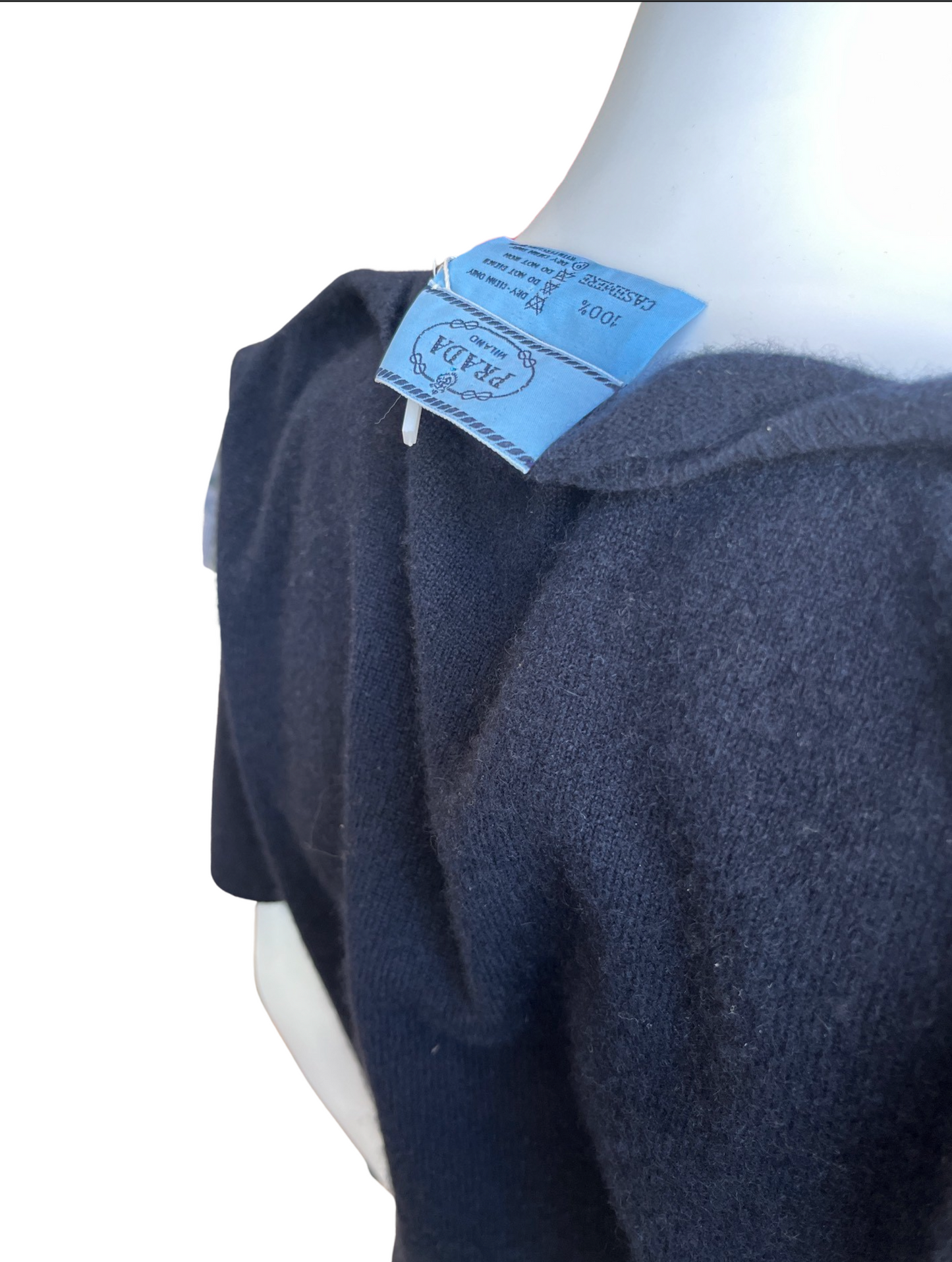 Prada Cashmere Short Sleeve Crew Neck Sweater Size Small