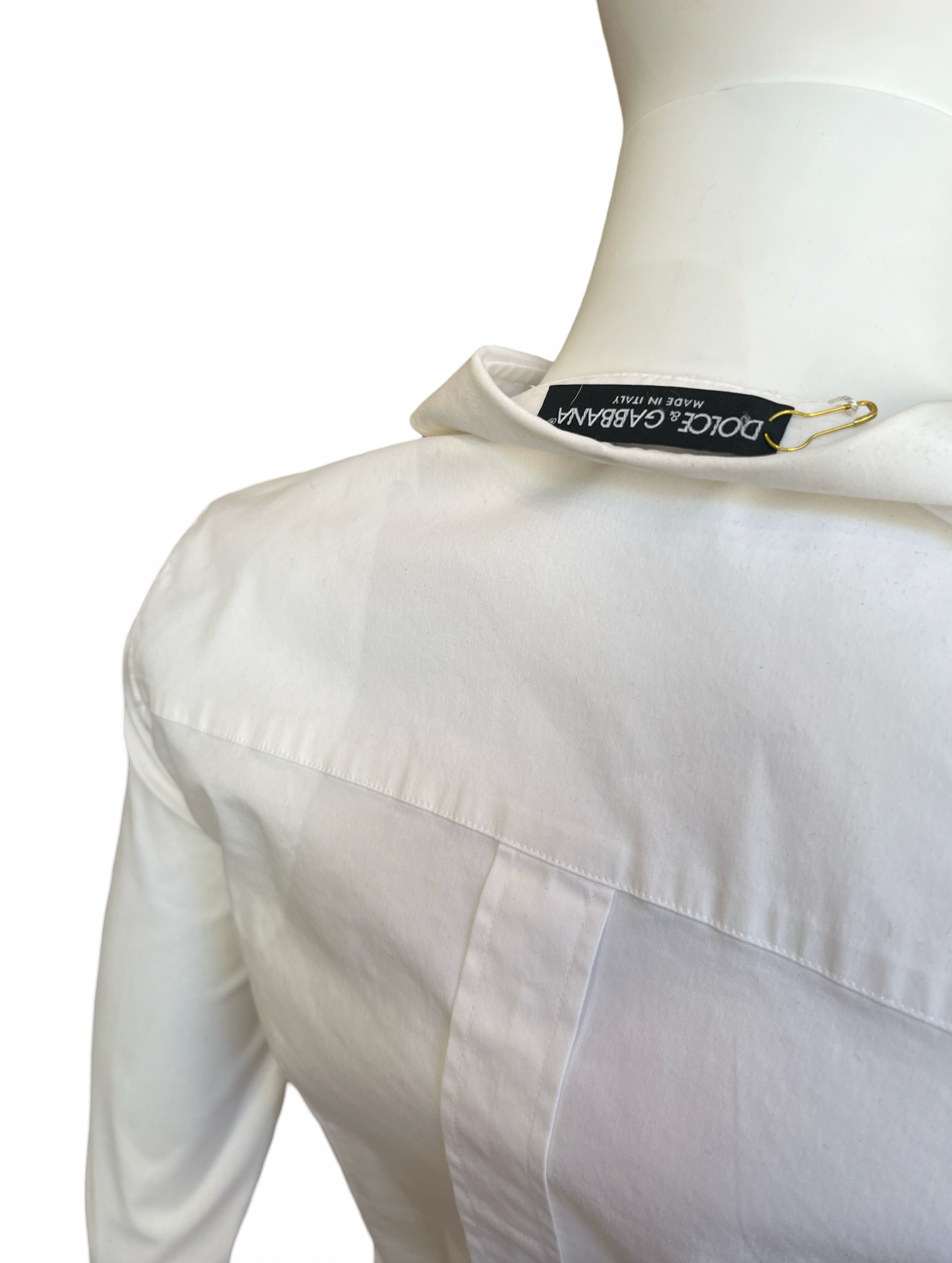 Dolce & Gabbana White Stretch Poplin Shirt /S