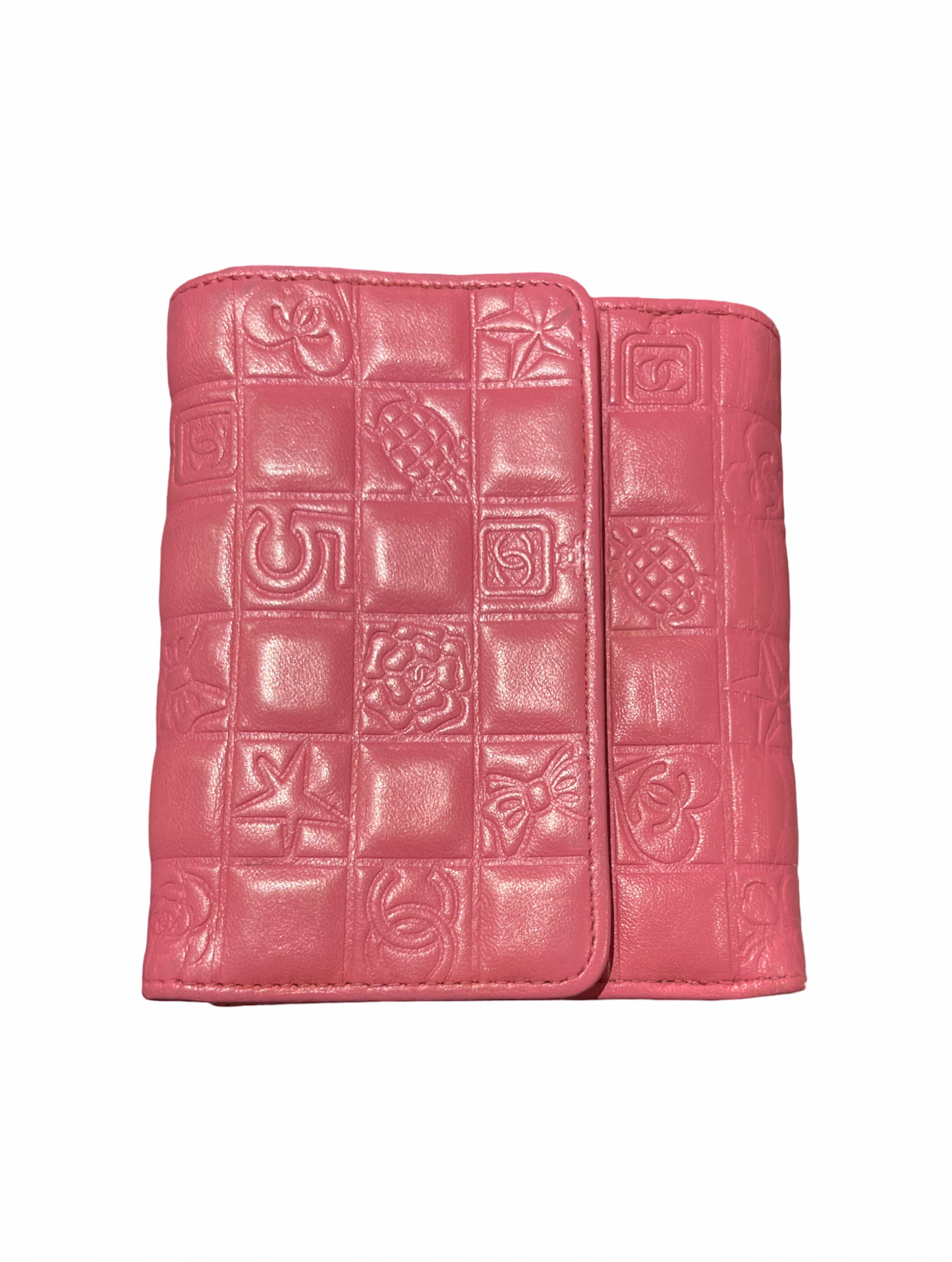 Consigned Chanel Wallet Icon Folding Lambskin Pink