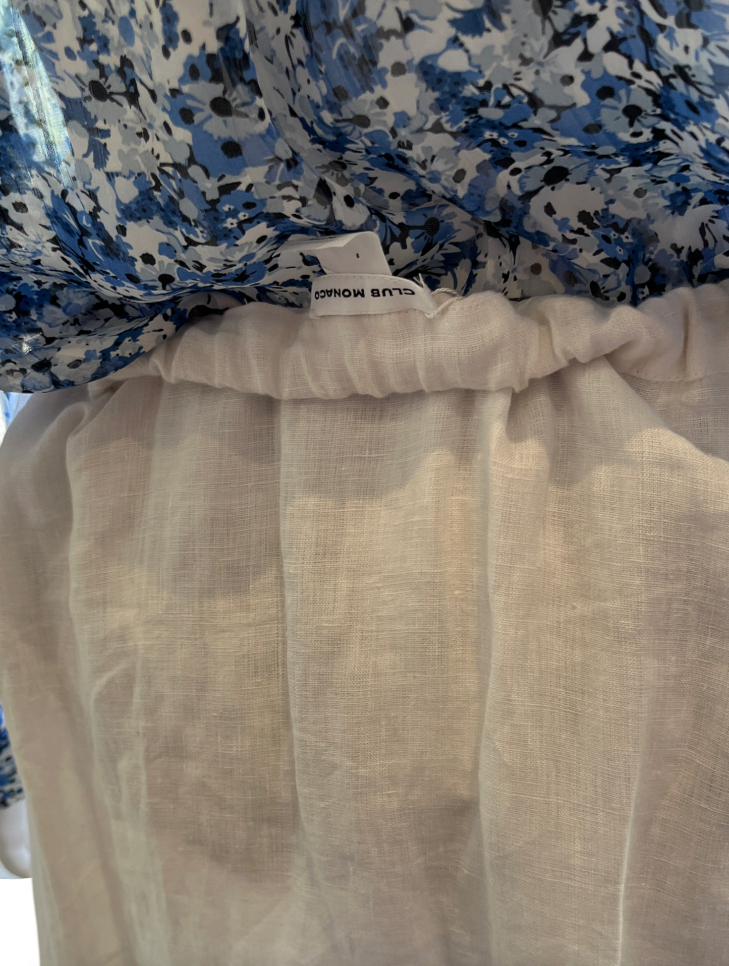 Club Monaco Lolia Linen and Raffia Skirt S