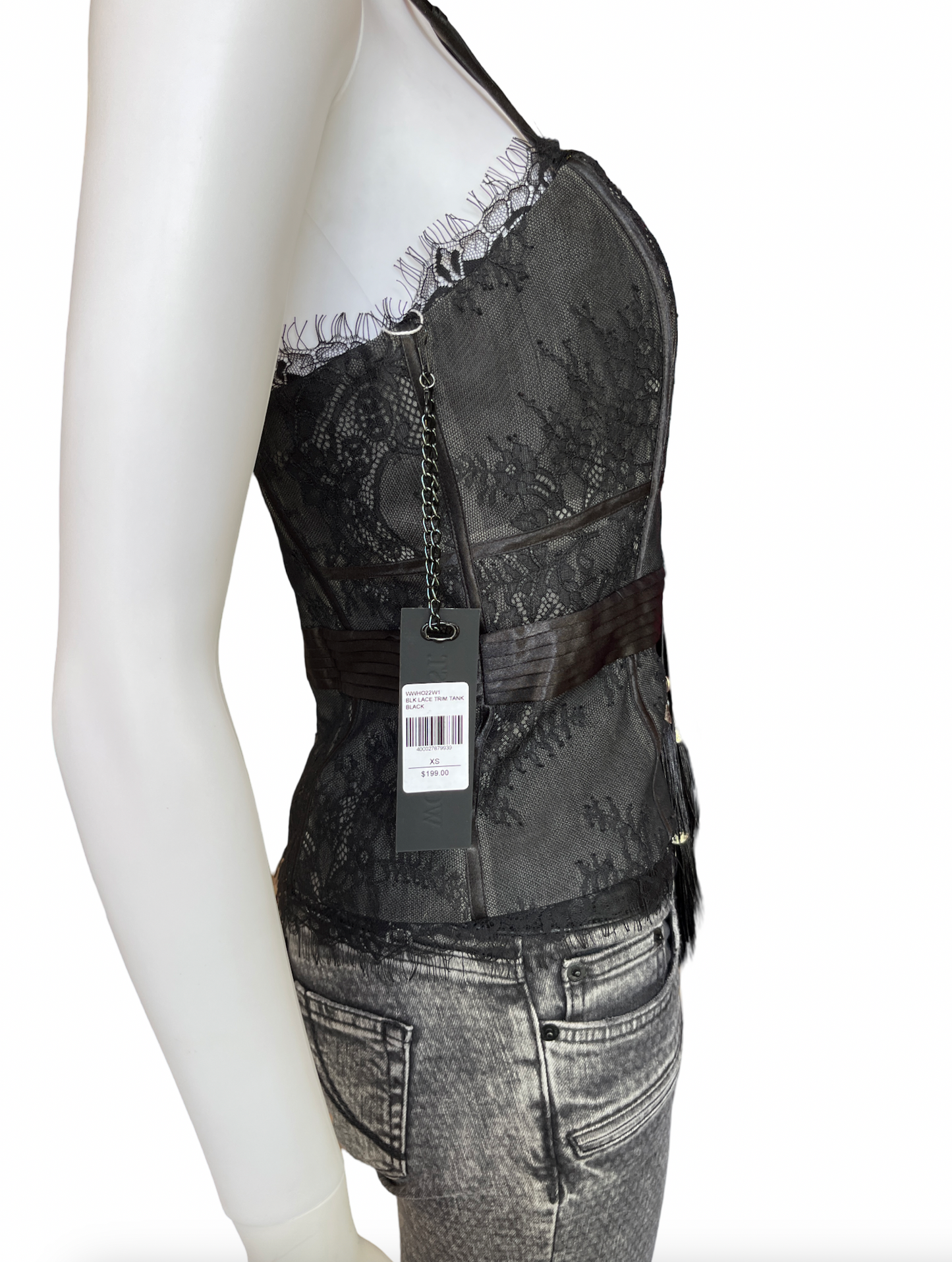 Black Lace Trim Tank WonderWest /xs