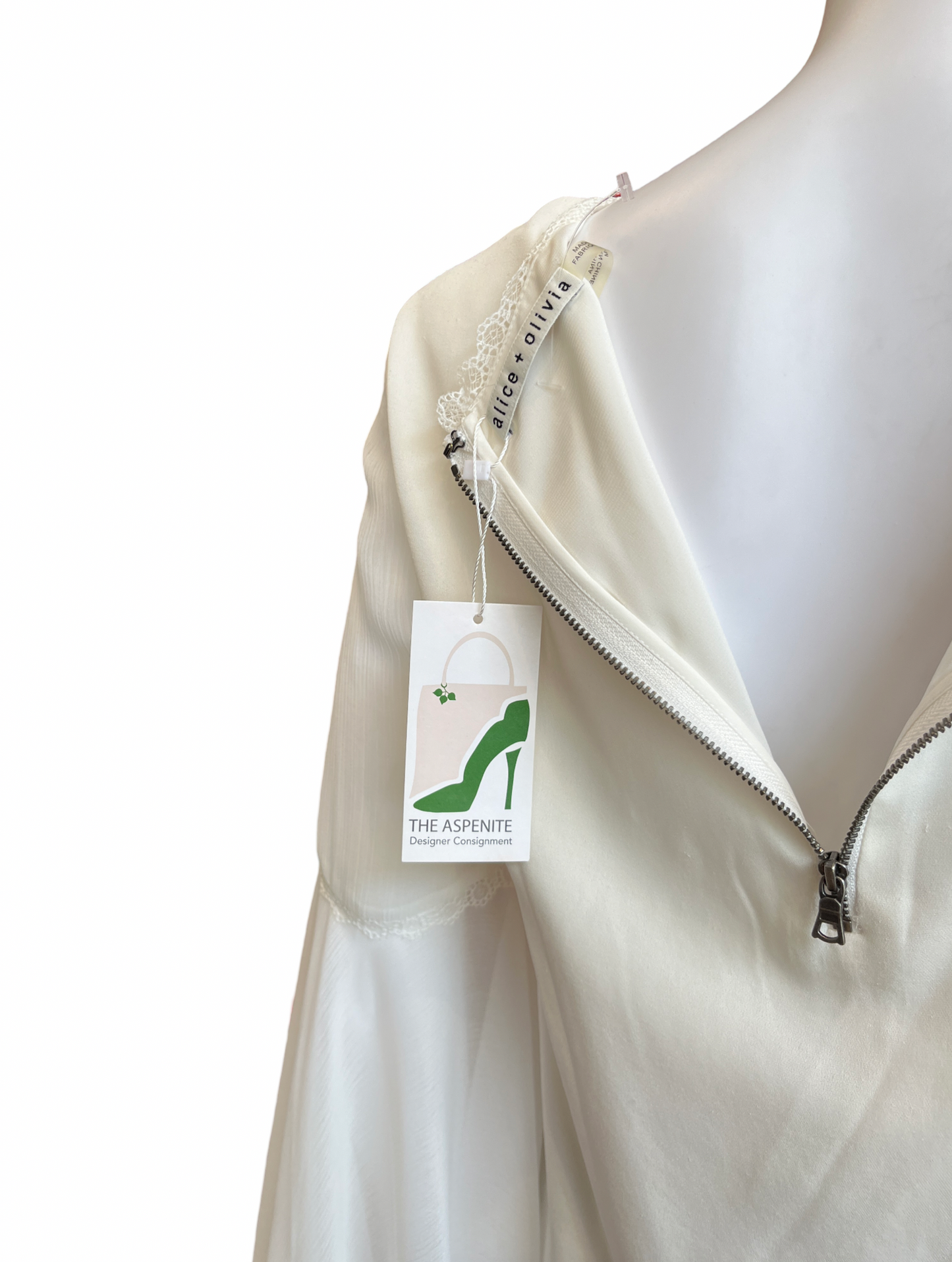 Alice Olivia white top silk /M