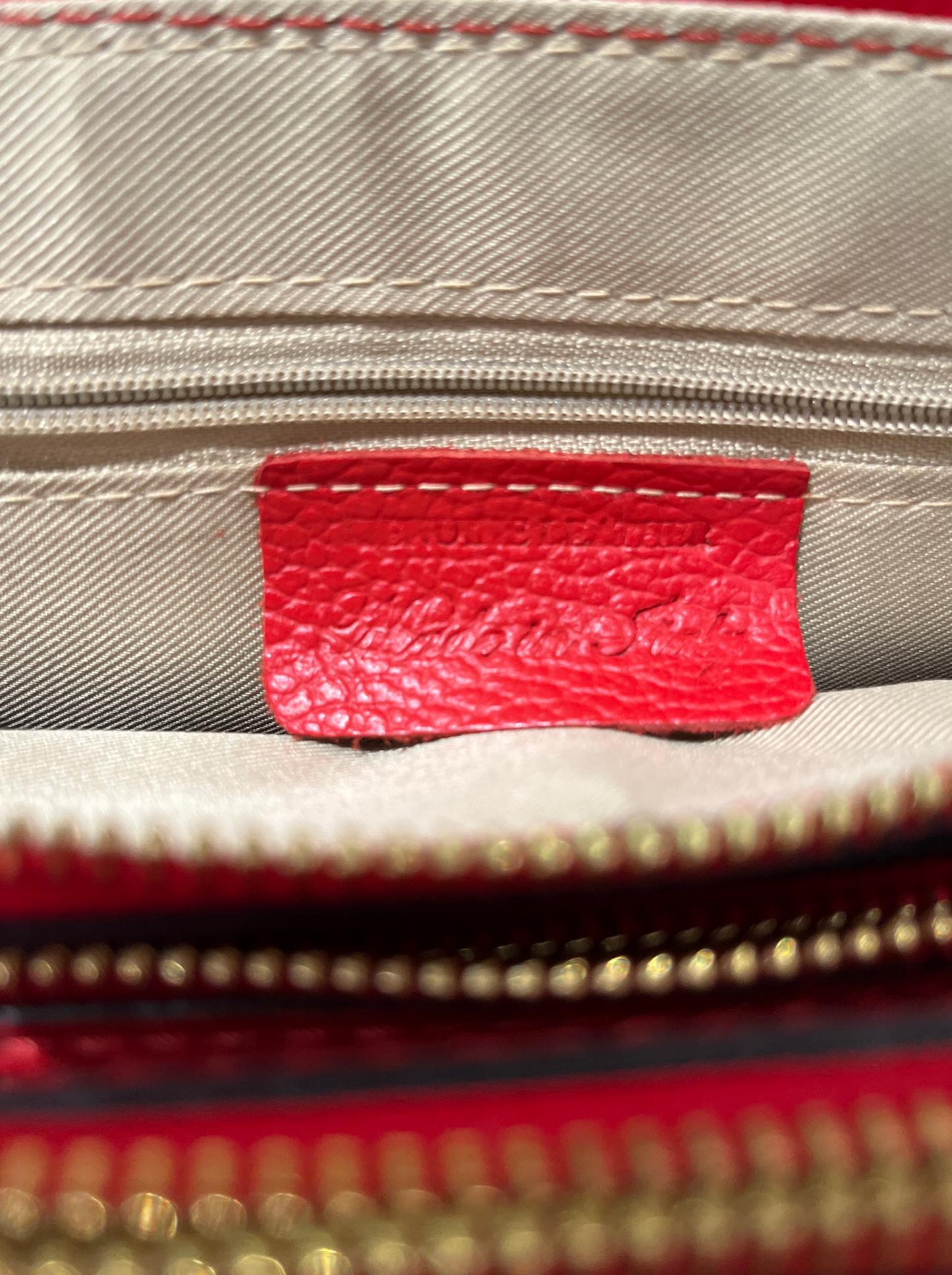Italian Handmade Genuine Red Grain Leather Purse