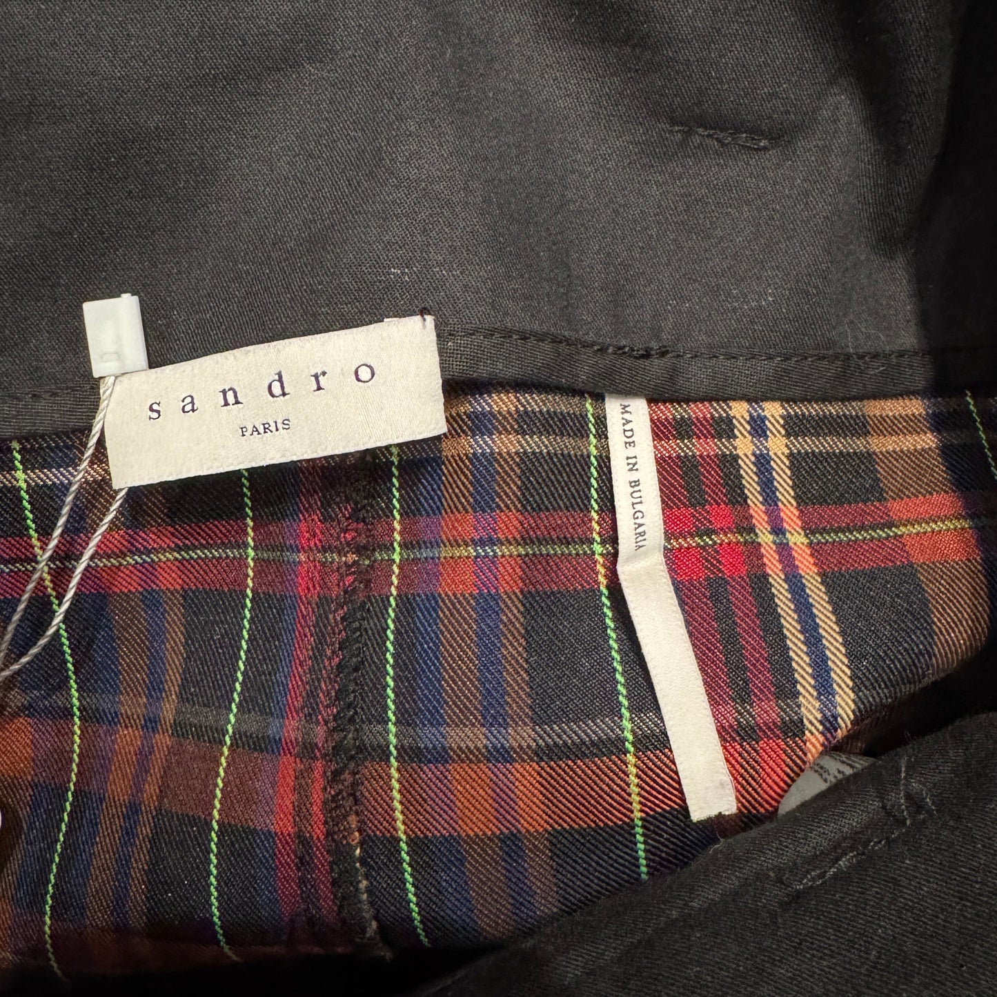 Sandro Paris Plaid Skirt with Belt Size 2
