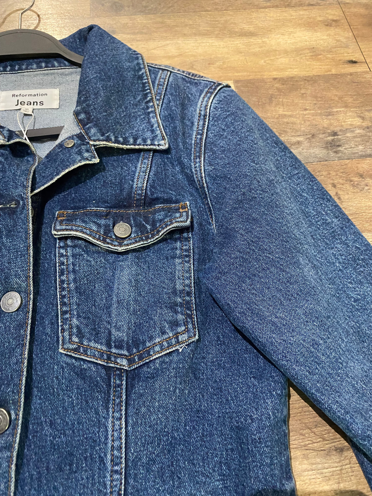 Reformation Jeans Blue Denim Long Sleeve Dress