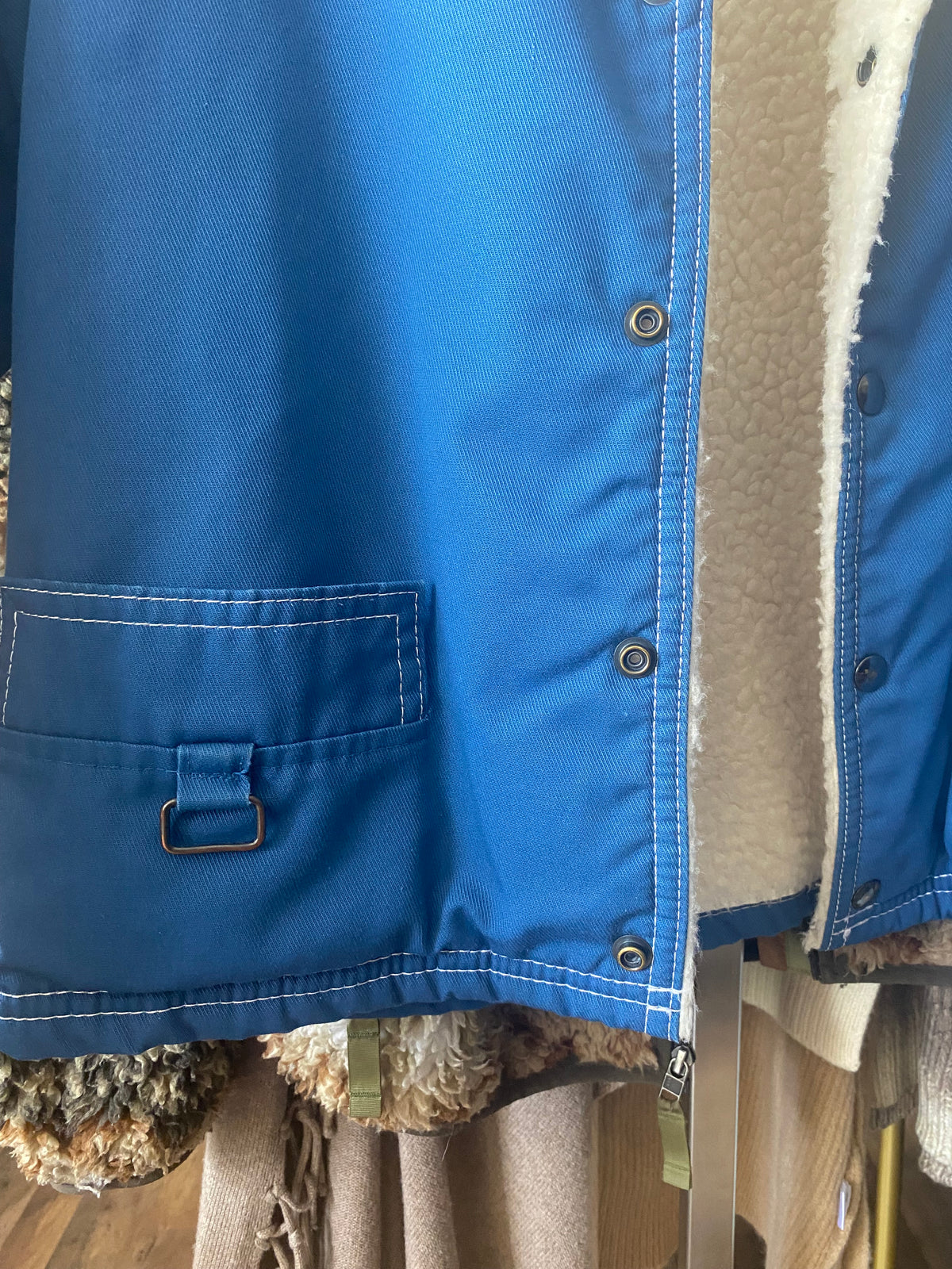 Silton Vintage 1970's roe bucks sherpa lined denim jacket