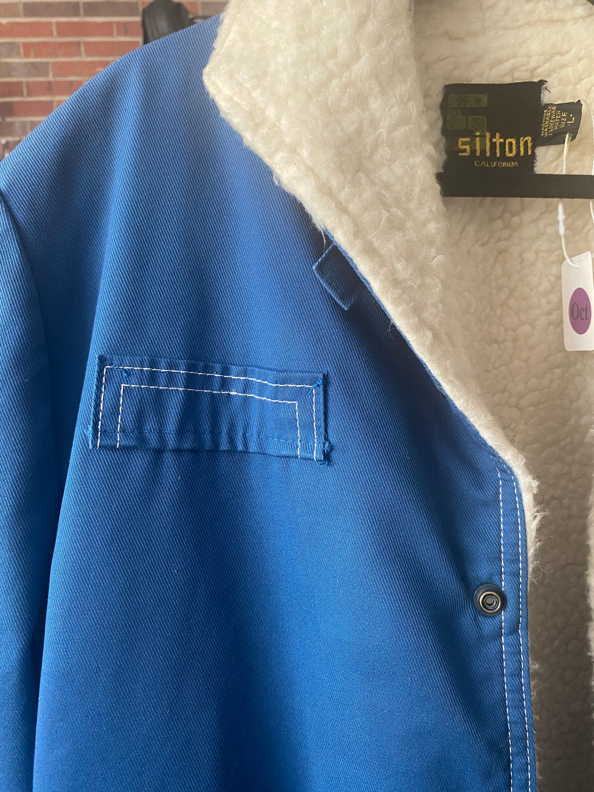 Silton Vintage 1970's roe bucks sherpa lined denim jacket