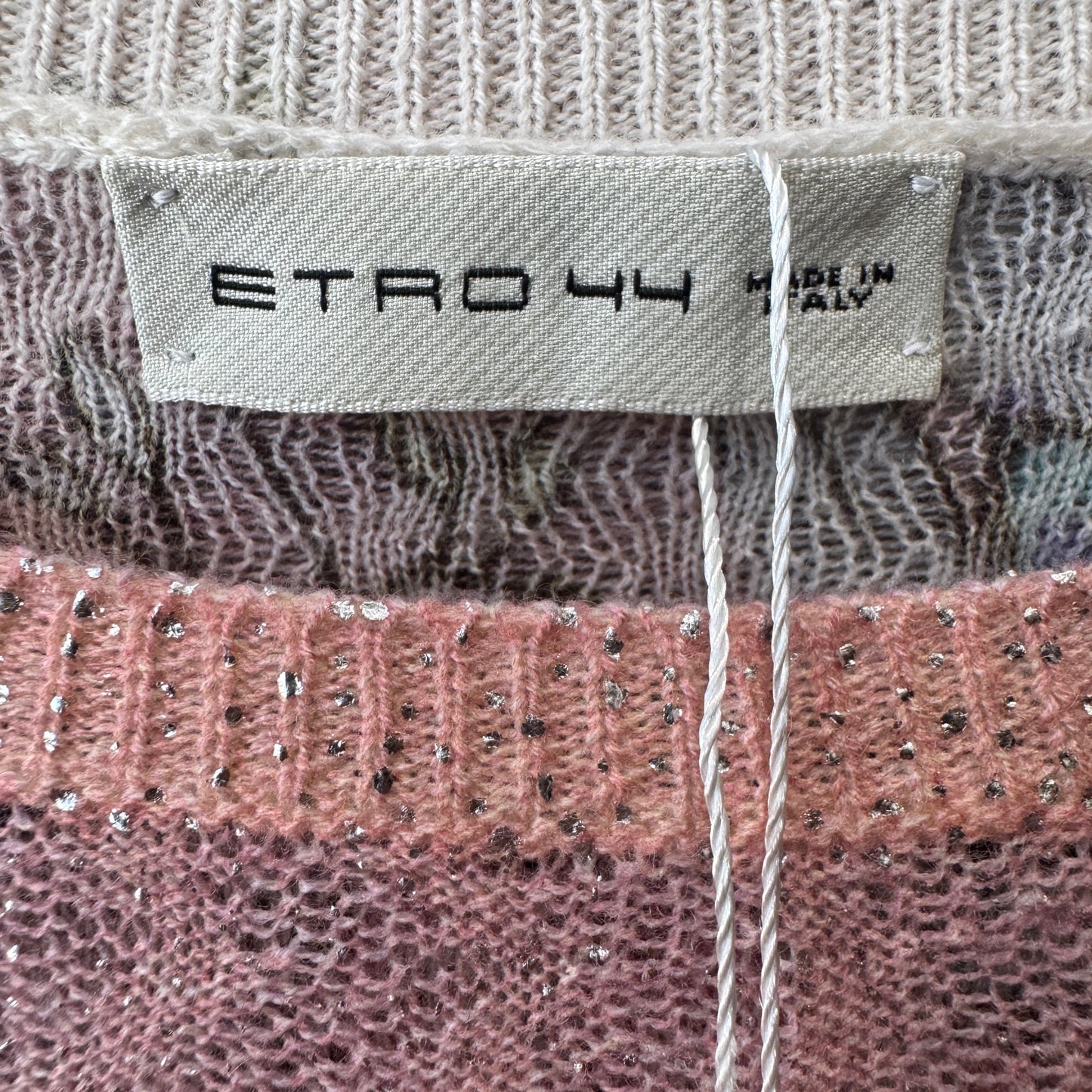 ETRO Floral Print Pink Sweater Size 44