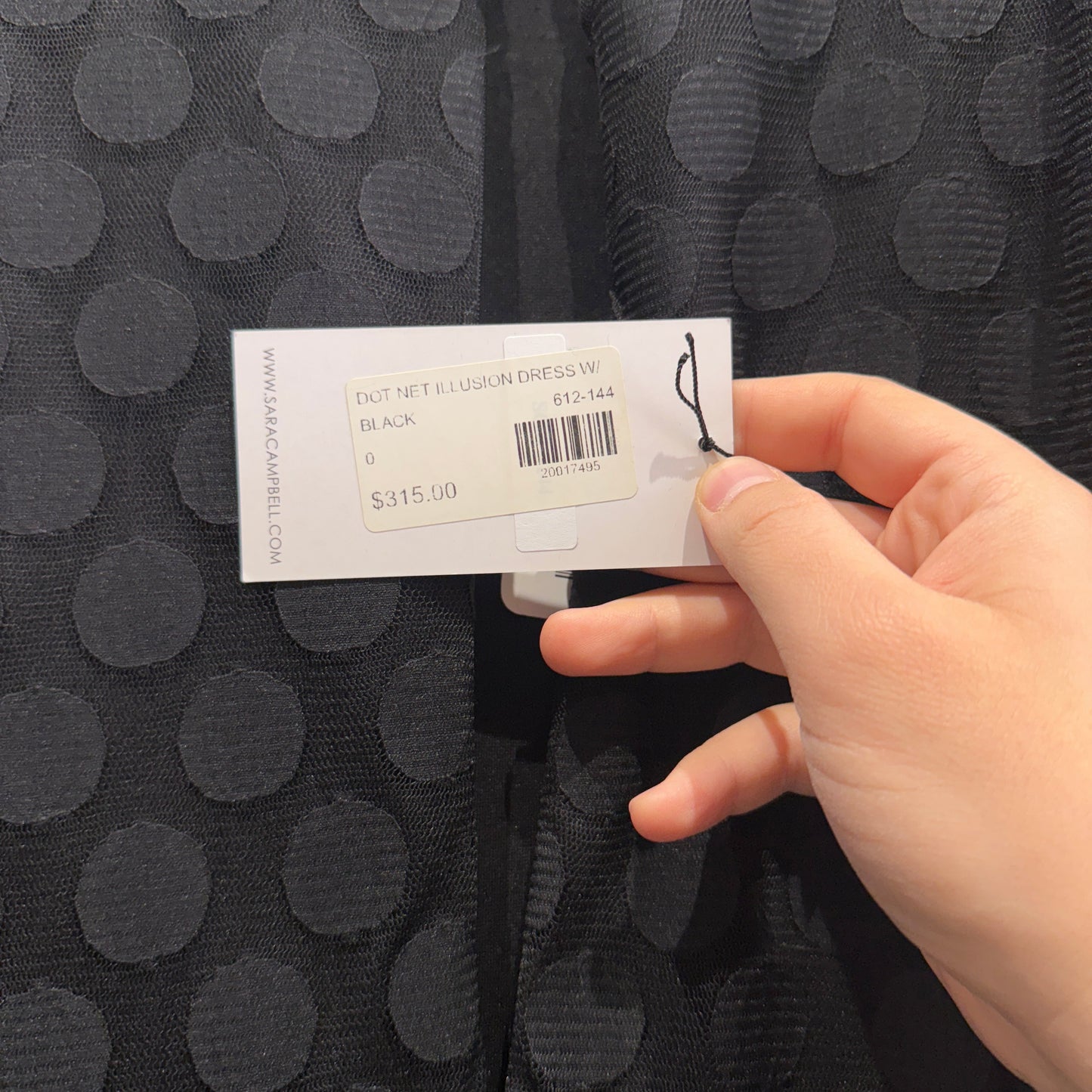 Sara Campbell Dot Net Illusion Dress Black Size 0