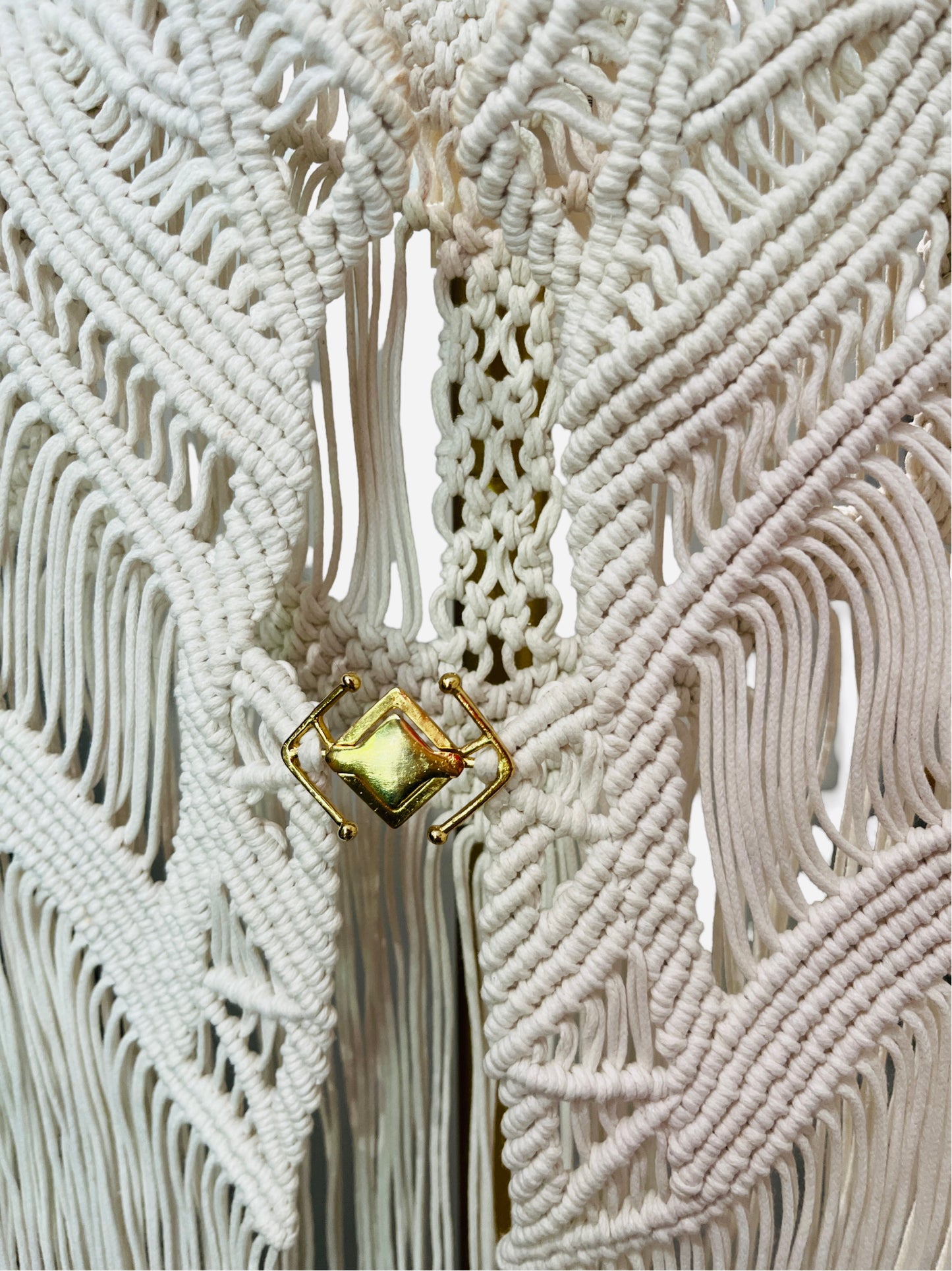 Oropendola  Capa Osfera- Ivory Fringed 24K Gold Plated Clasp