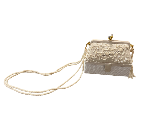 Vintage Judith Leiber Pearl Satin Clutch