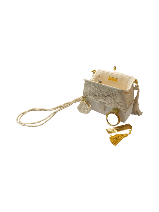 Vintage Judith Leiber Pearl Satin Clutch
