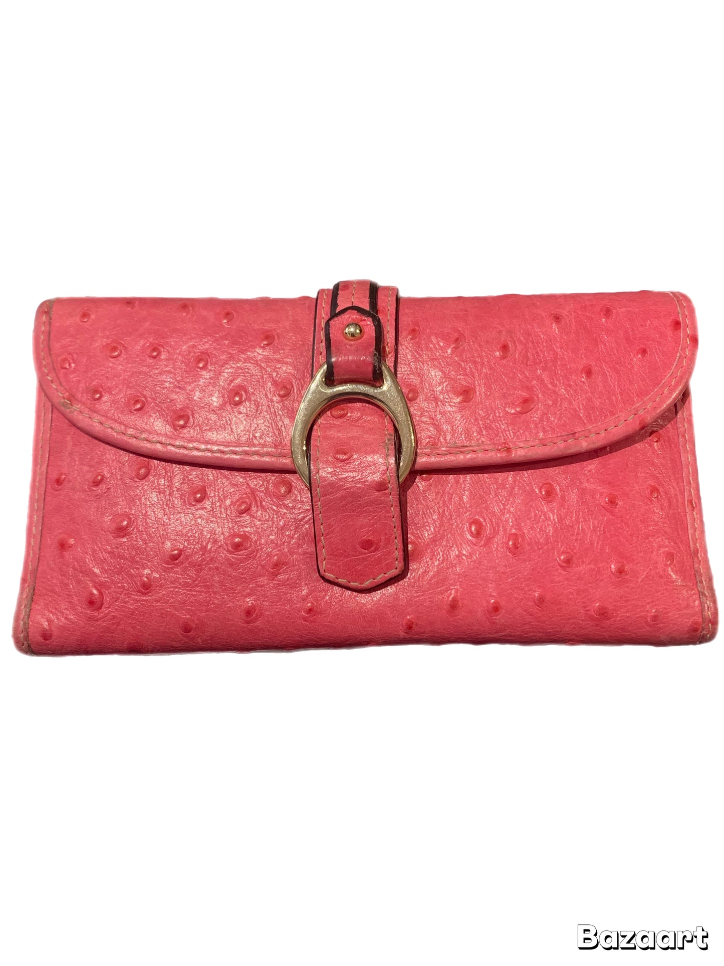 Dooney & Bourke Pink Ostrich Checkbook Wallet