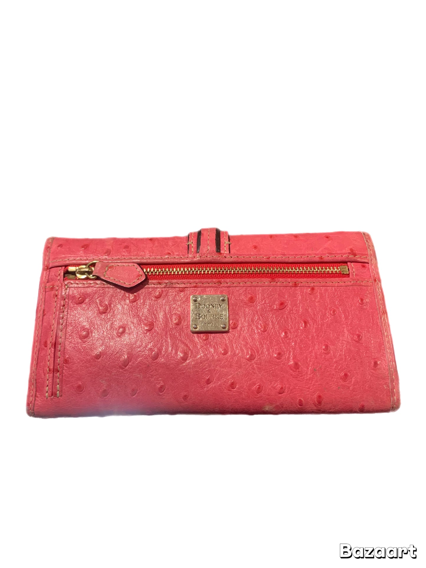 Dooney & Bourke Pink Ostrich Checkbook Wallet