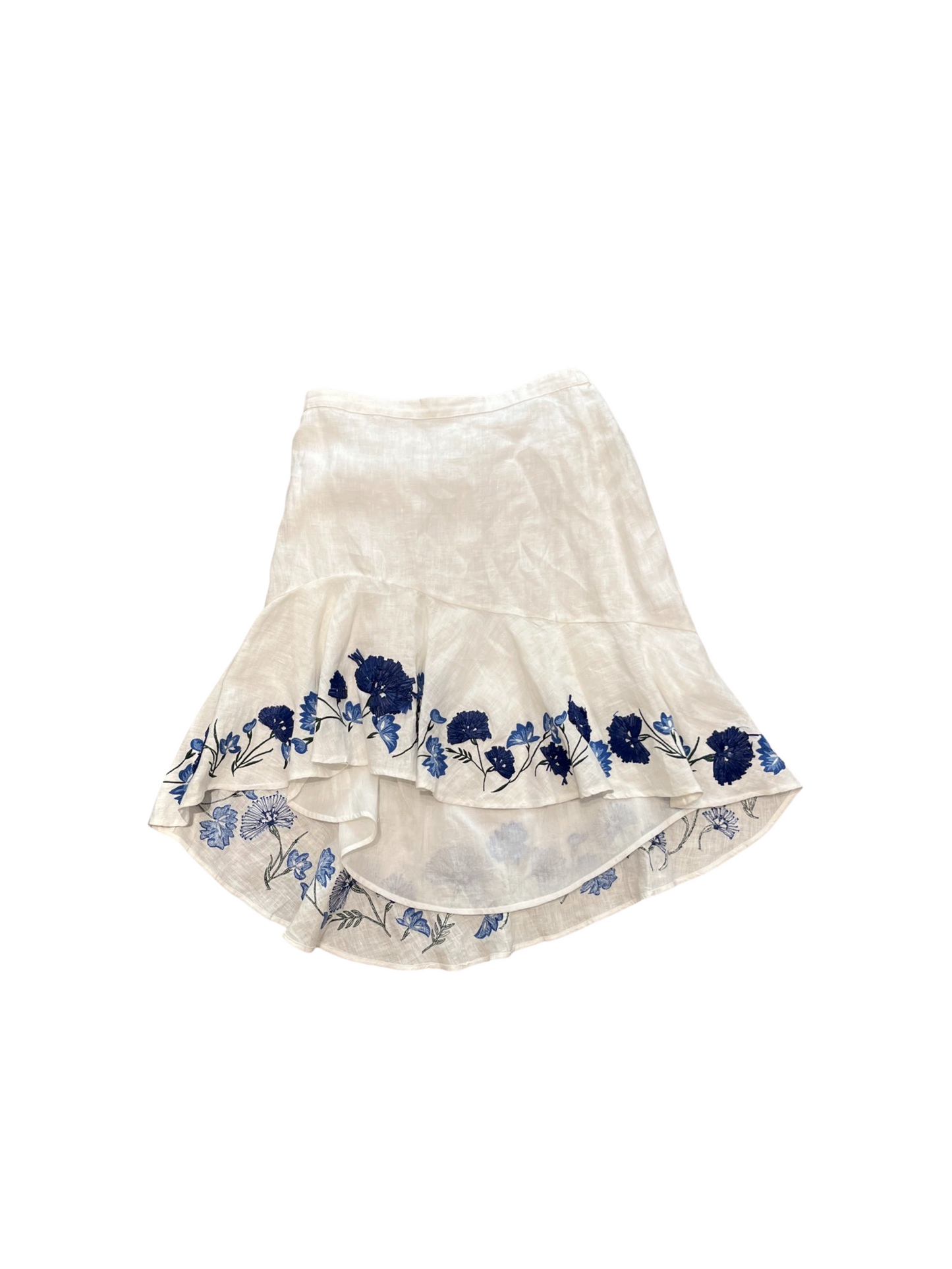 Club Monaco Lolia Linen and Raffia Skirt S