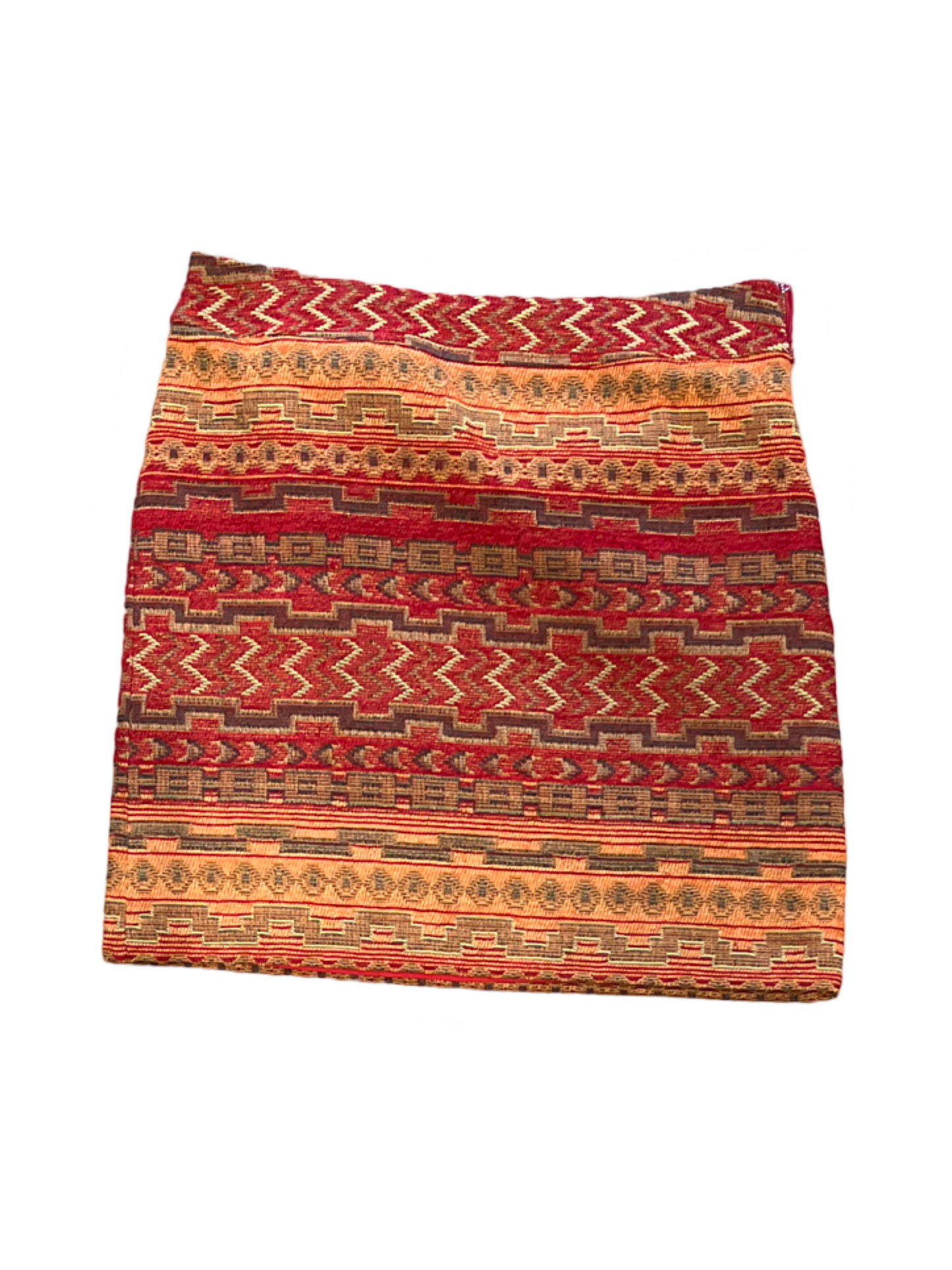 Tyler Boe Red, Orange, and Brown Patterned Skirt 6