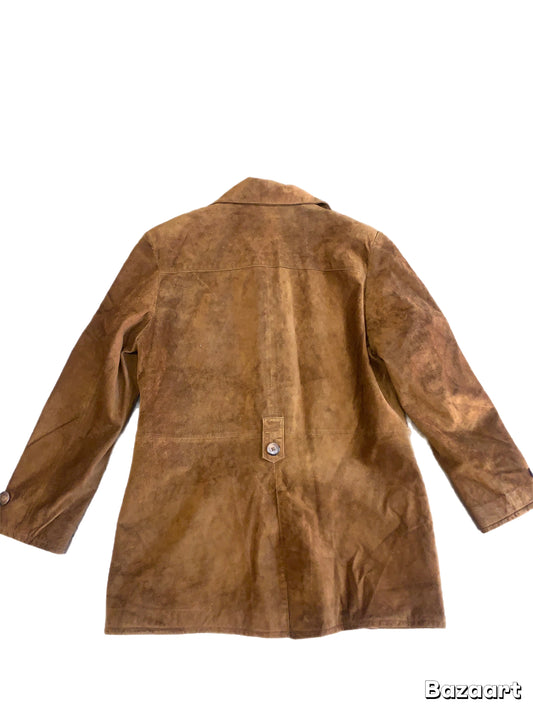 Vintage 70s Virginia Slim women's  camel brown suede blazer  jacket