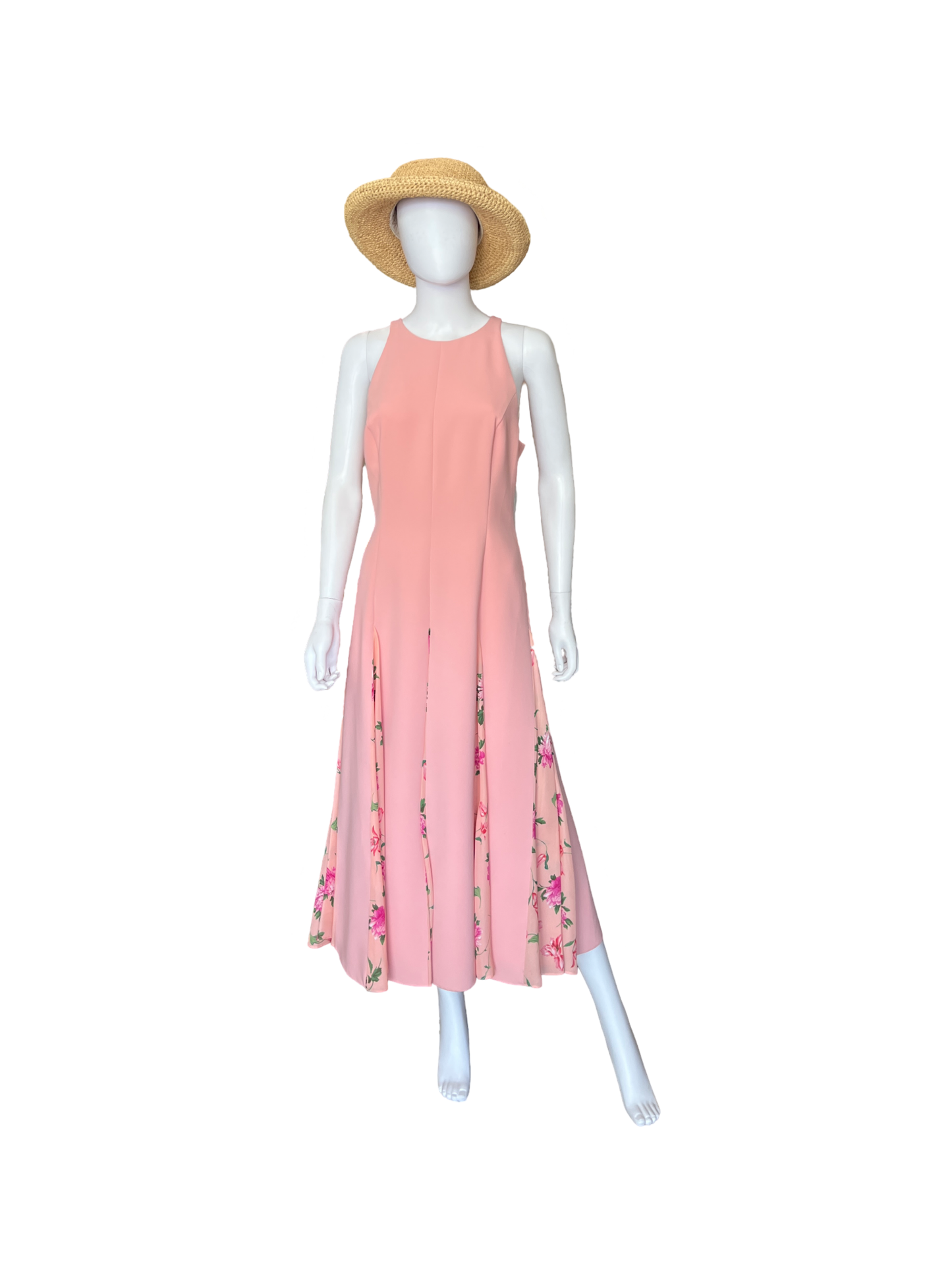 Carolina Herrera Sleeveless Halter Godet Midi Dress Size 8