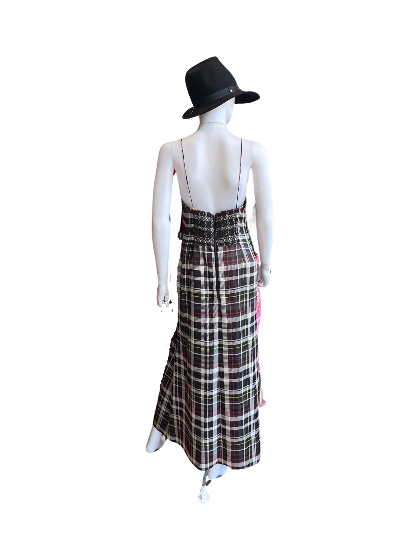 Alice + Olivia Julietta Checked Satin Midi Slip Dress Size 10
