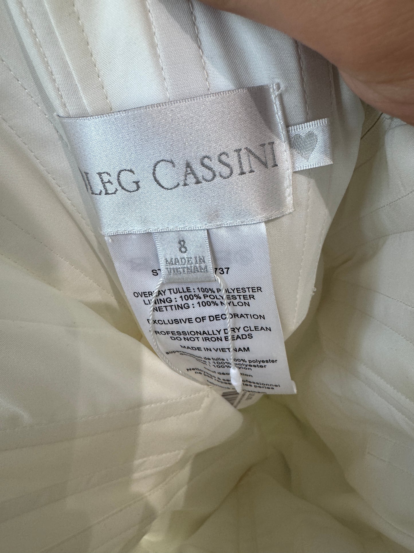 Oleg Cassini Strapless Mermaid Wedding Dress Size 8