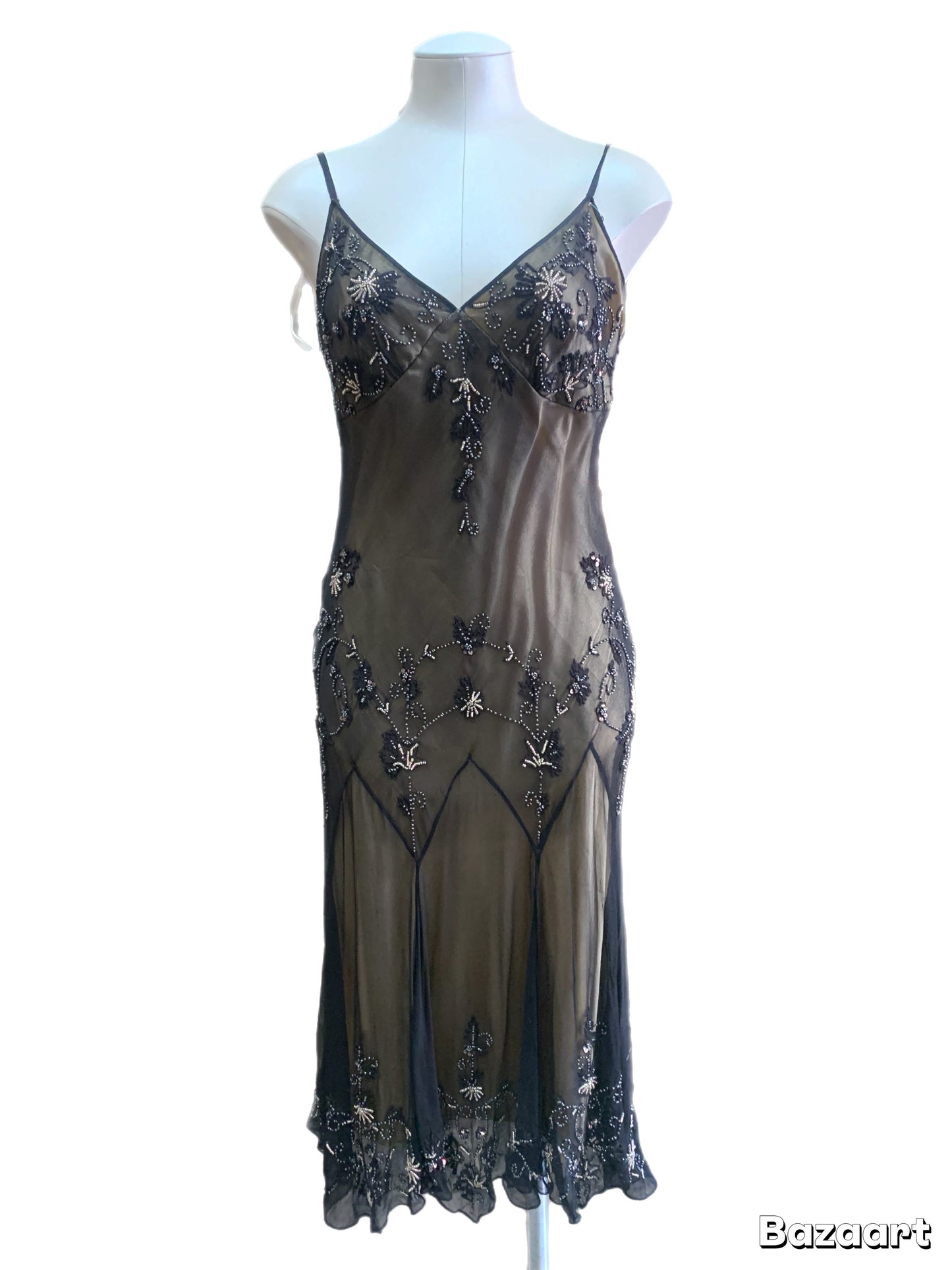 Papell Boutique black evening  midi dress