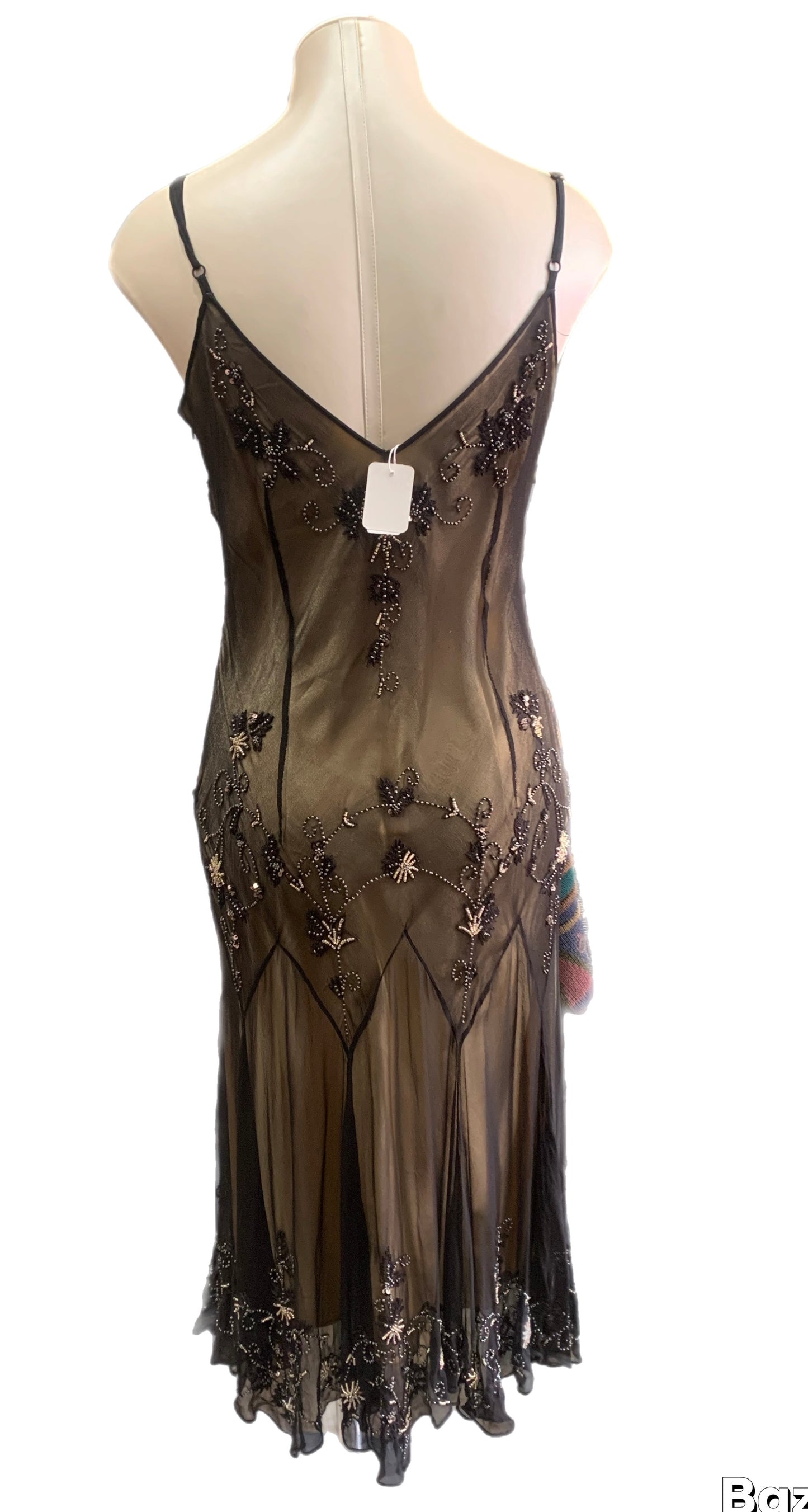 Papell Boutique black evening  midi dress