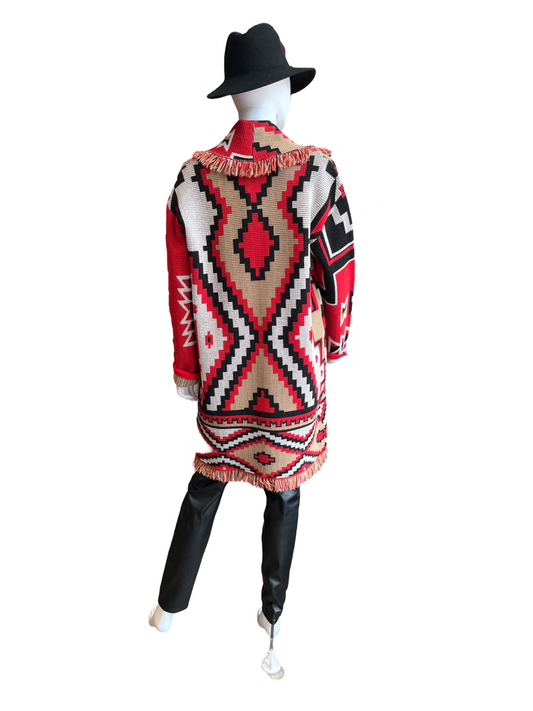 Alice + Olivia Red Astrid Long Cardigan /M