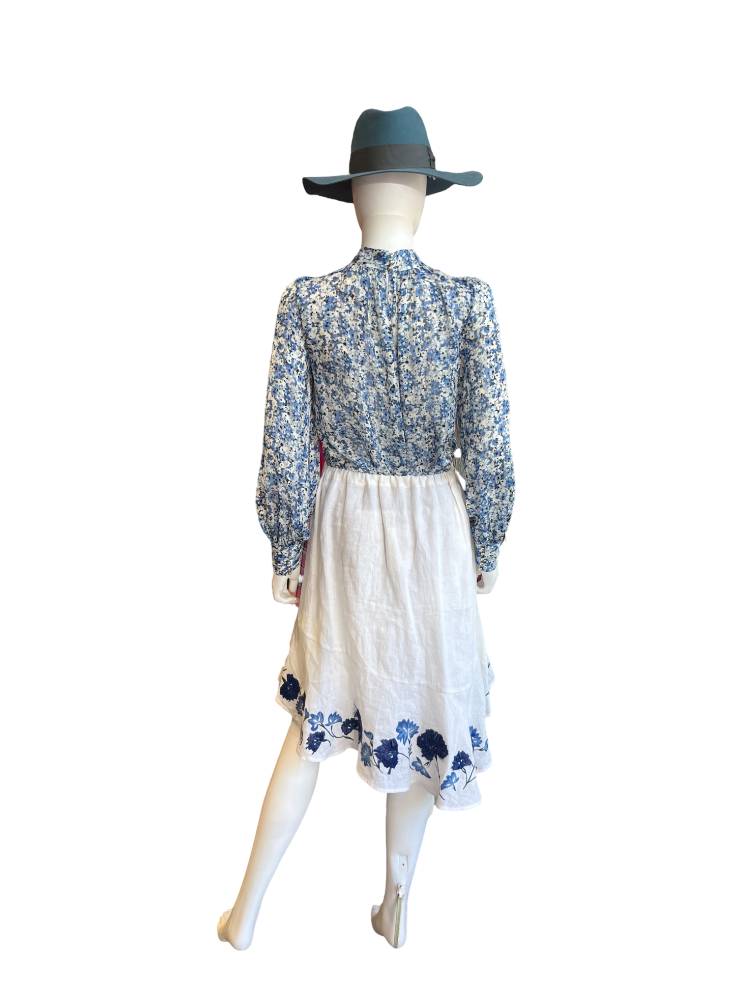 Club Monaco Lolia Linen and Raffia Skirt S