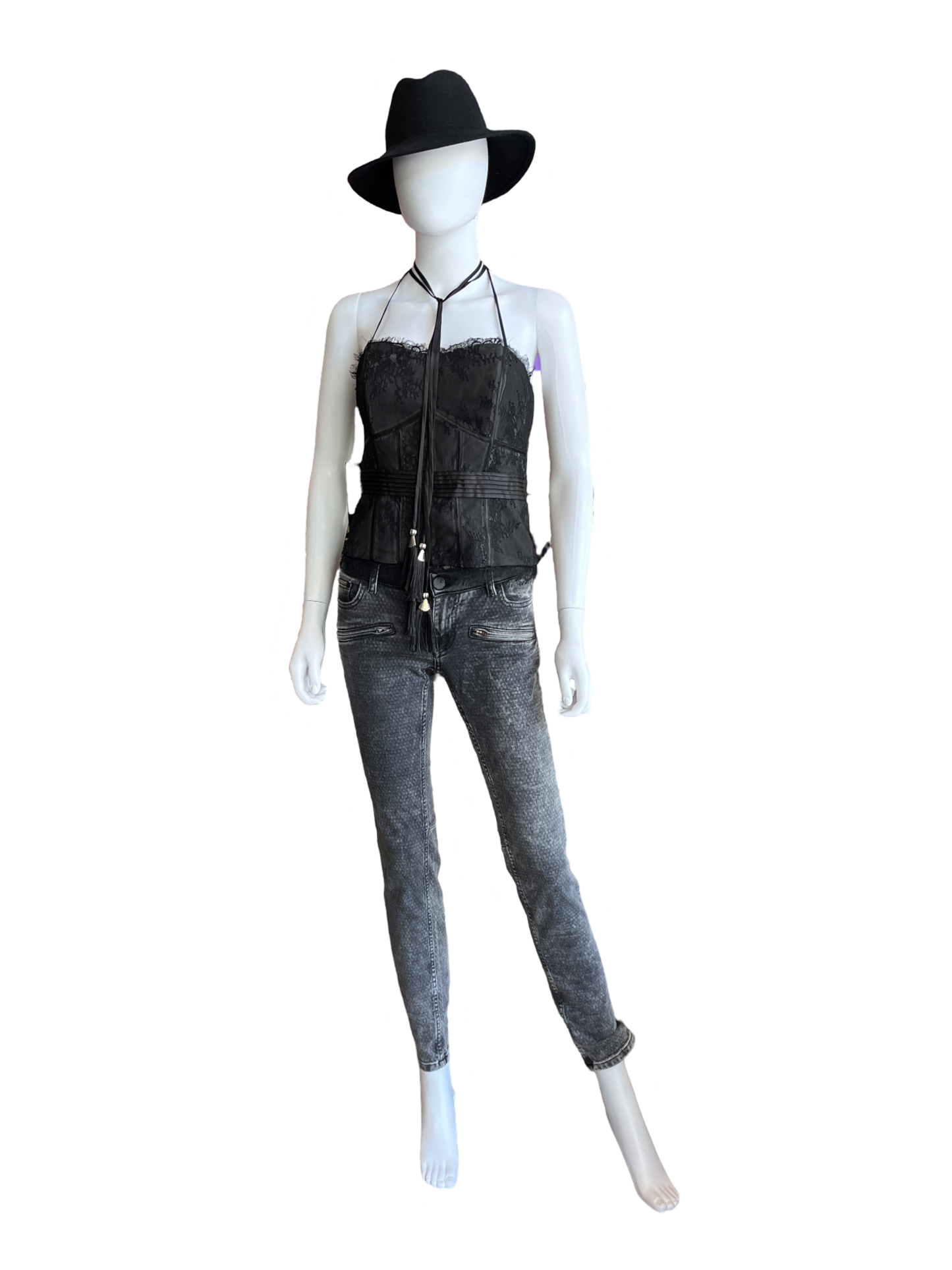Black Lace Trim Tank WonderWest /xs