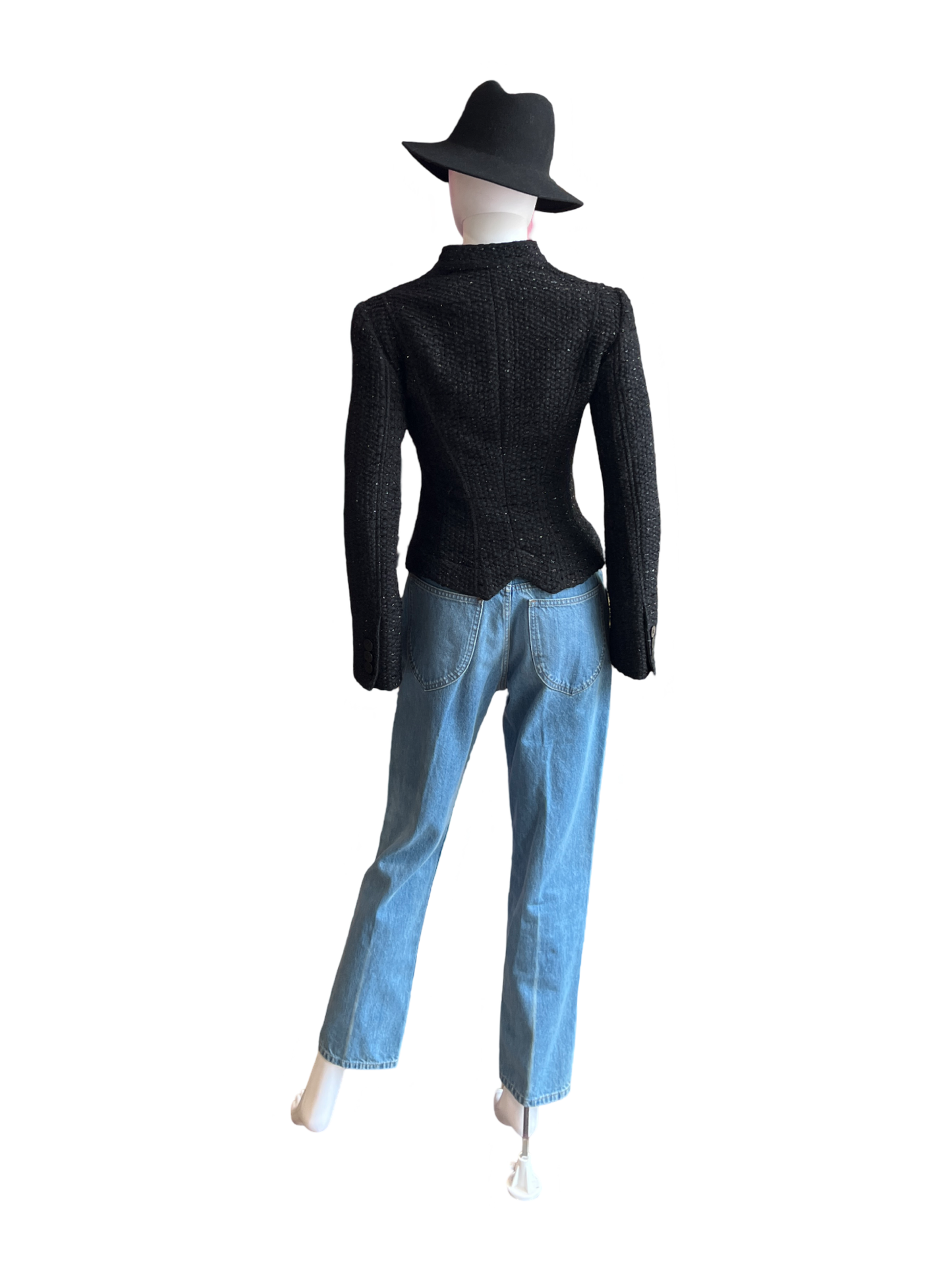 Armani Collezioni Tweed Evening Black Jacket S4