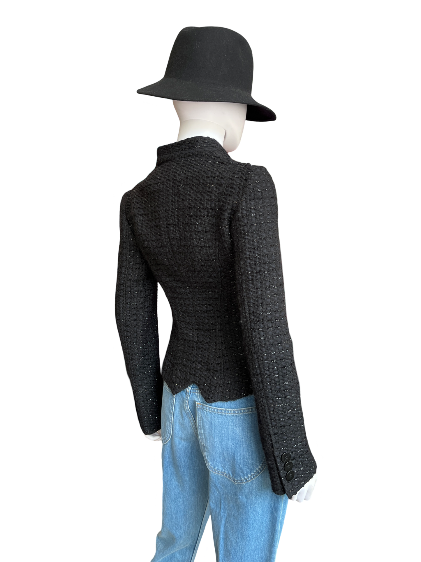 Armani Collezioni Tweed Evening Black Jacket S4