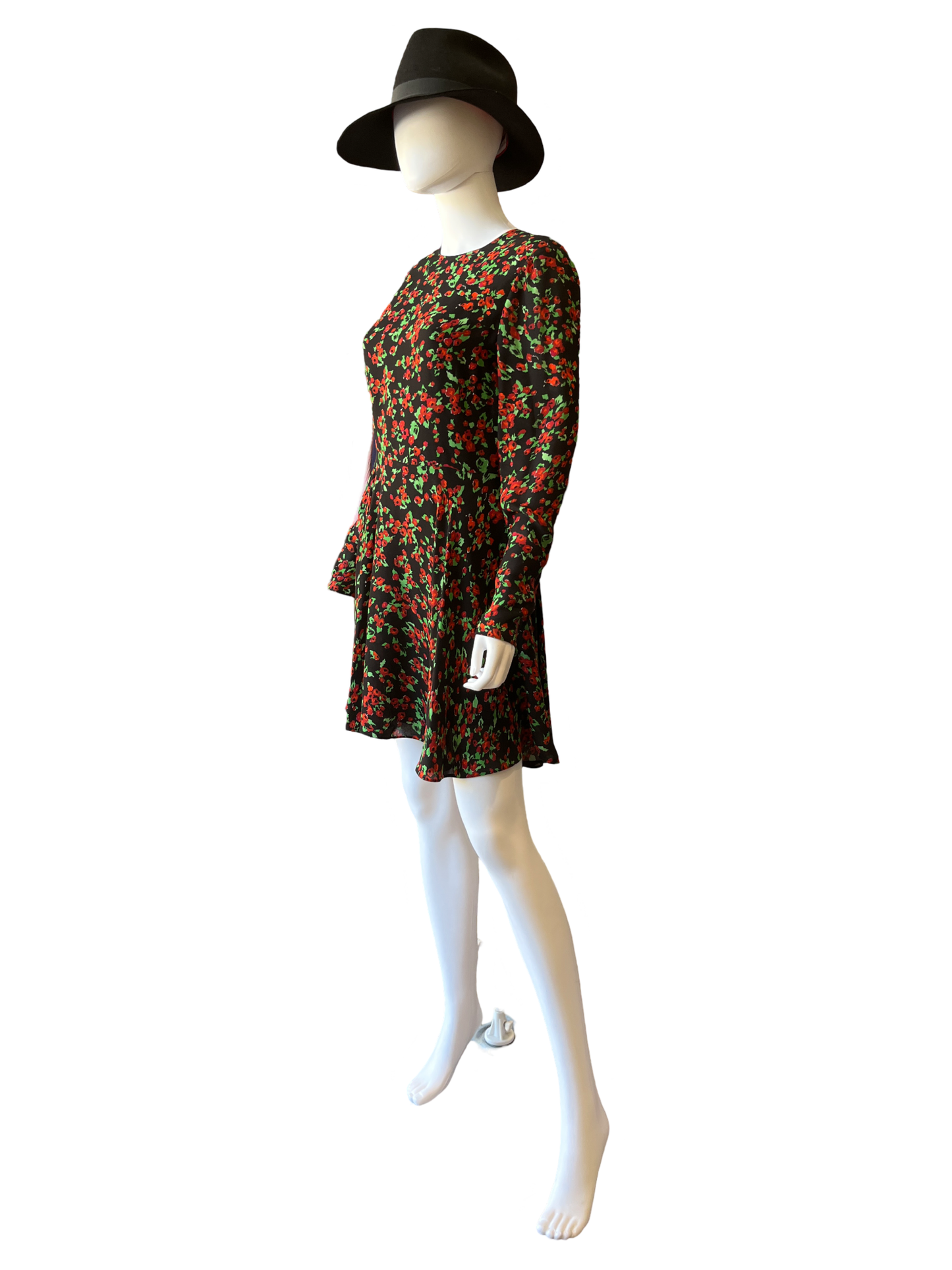 Valentino Long Sleeves Floral Print Midi Dress /44