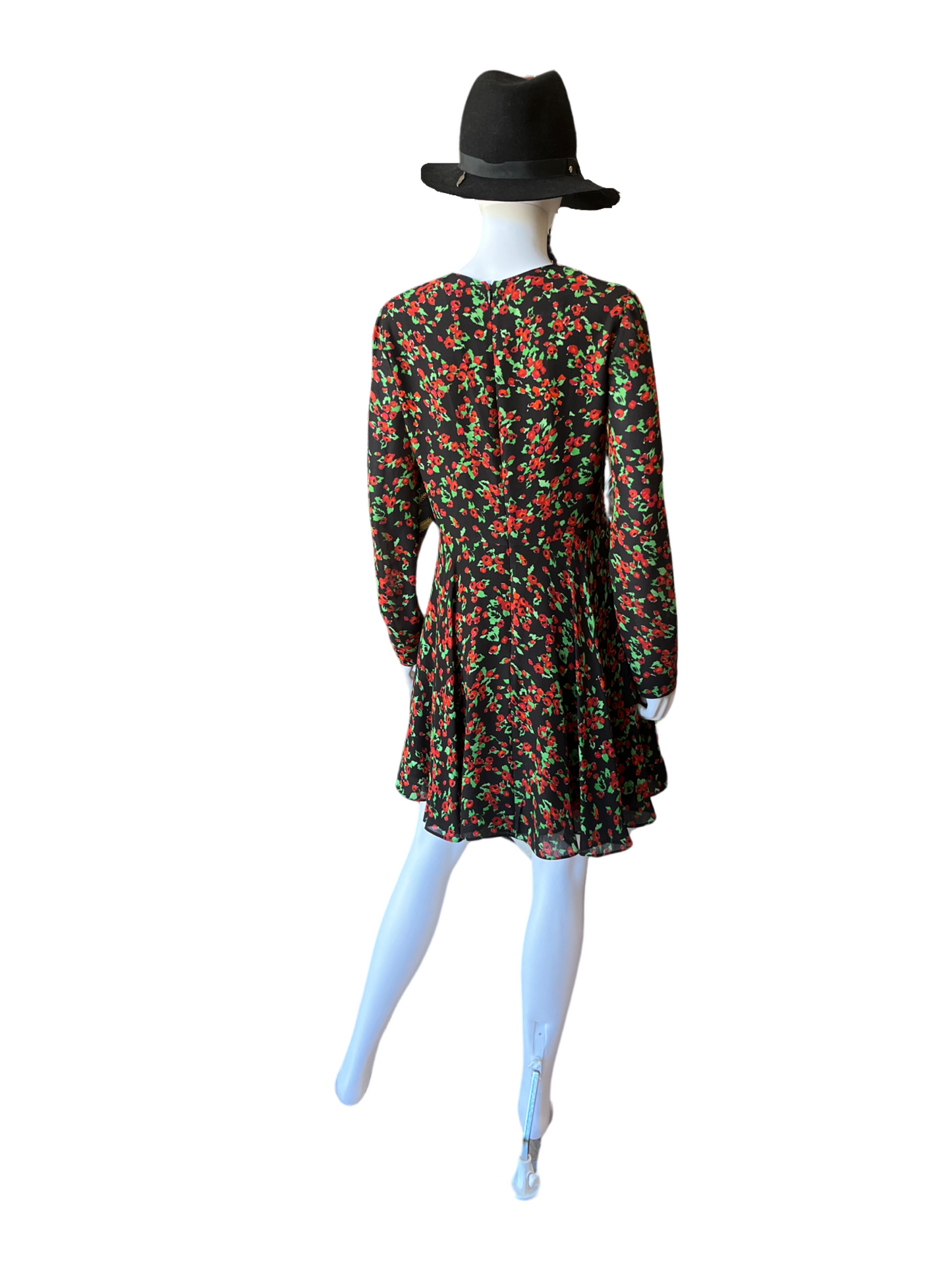 Valentino Long Sleeves Floral Print Midi Dress /44