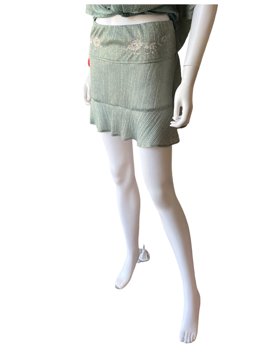 Vanita Rosa Maille Sky French Lace Applique Noe Skirt /One Size