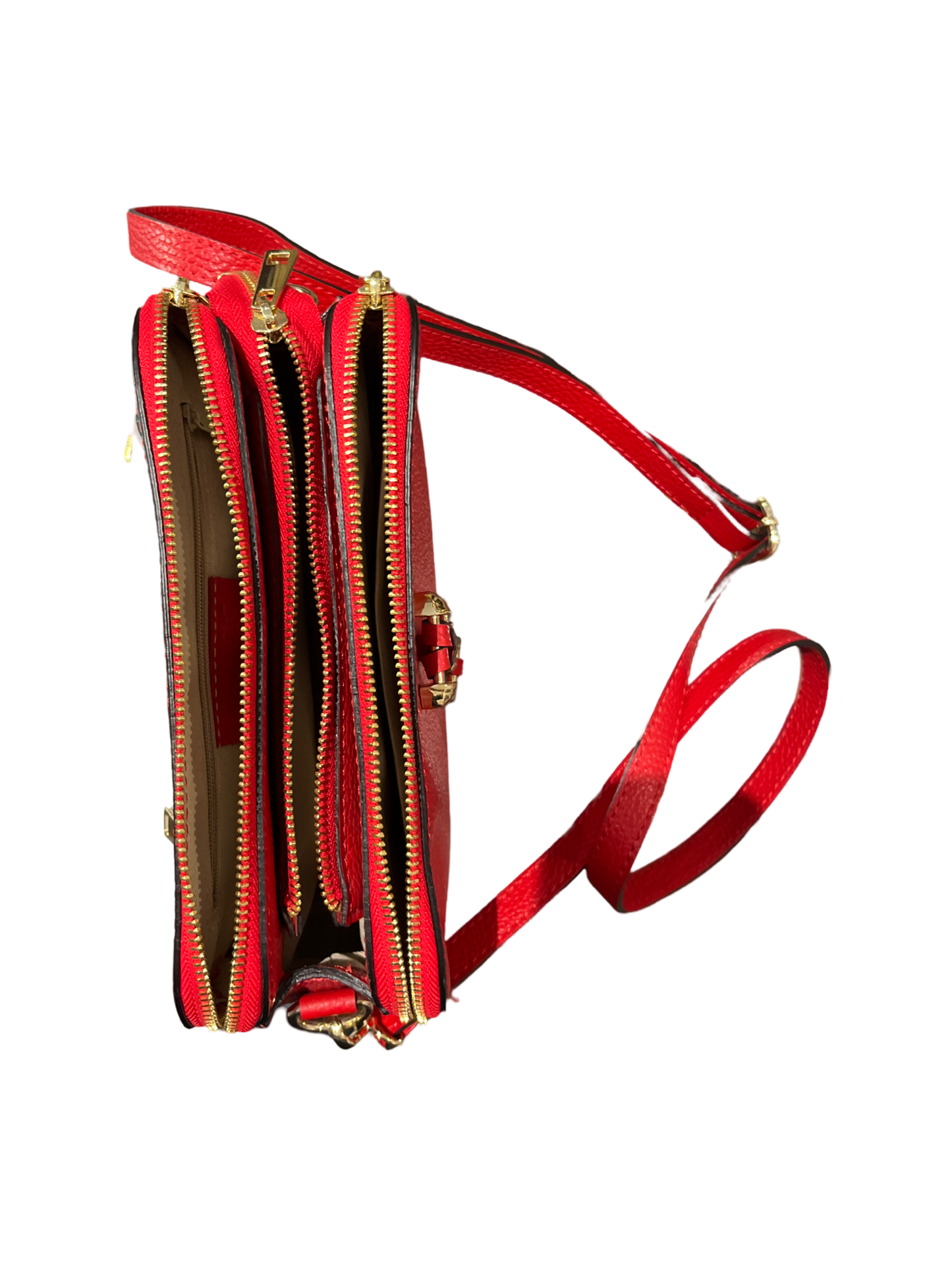 Italian Handmade Genuine Red Grain Leather Purse