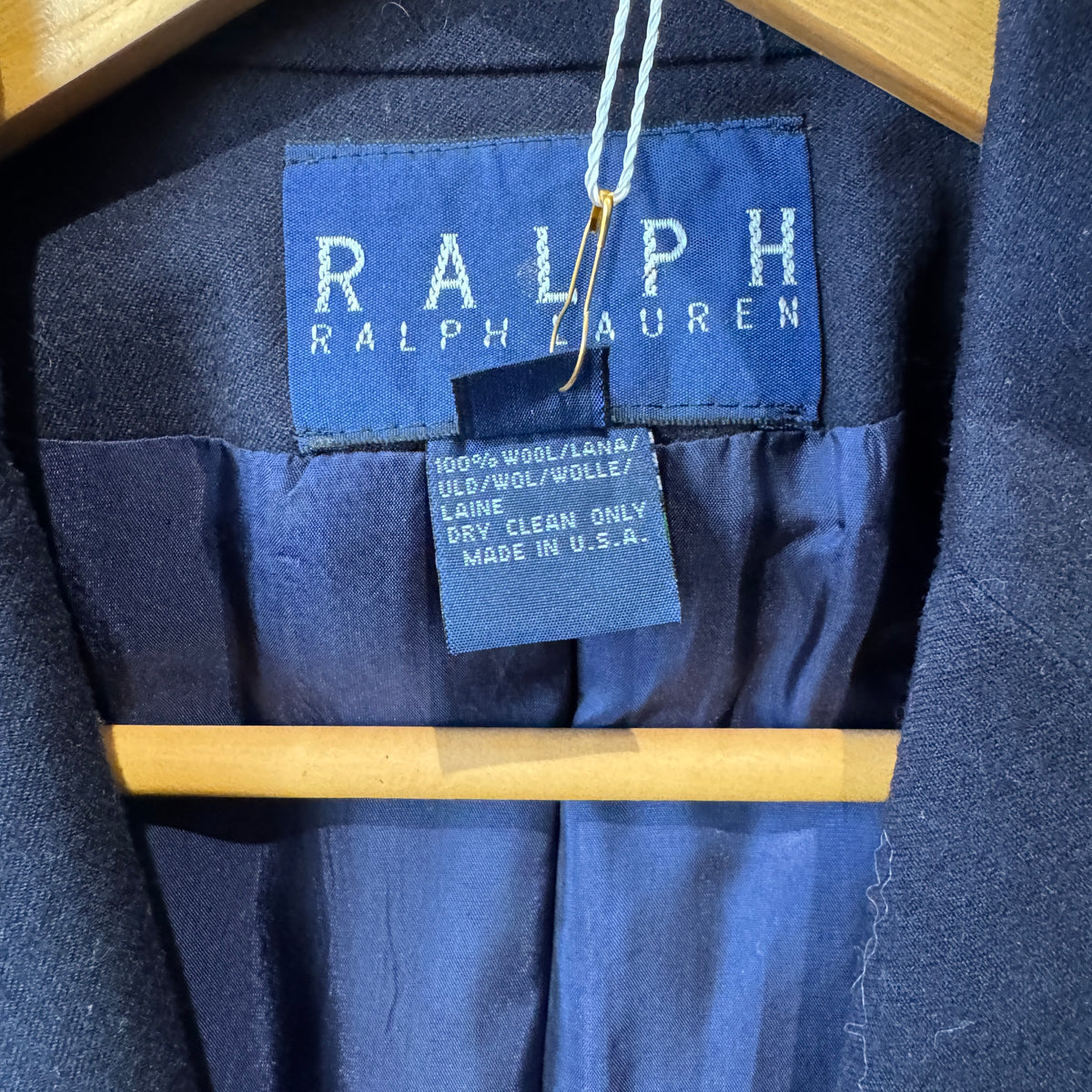 Vintage Ralph Lauren Navy Wool Royal Crest Blazer Size 10