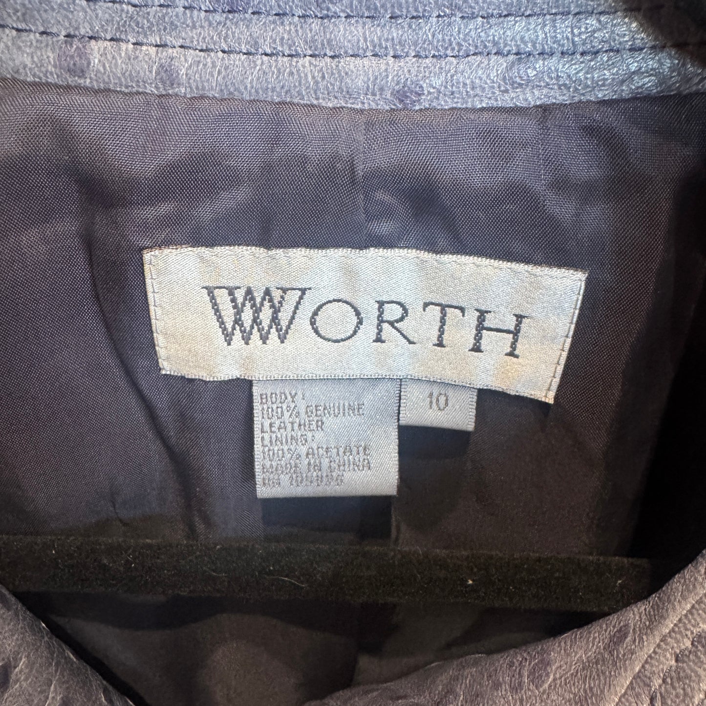 Worth Gray Ostrich Leather Moto Jacket Size 10