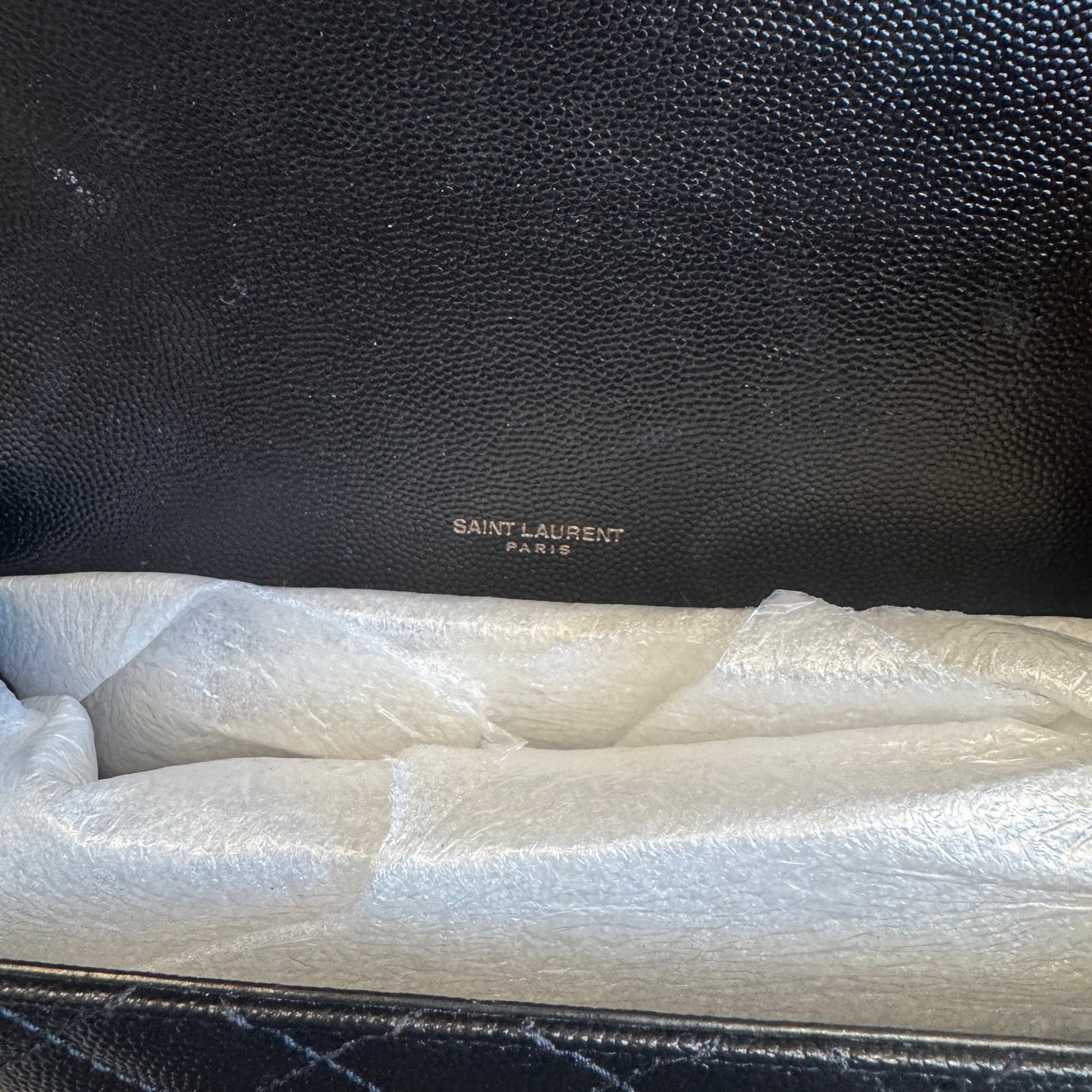 Saint Laurant Monogram Matelasse Leather Shoulder Bag Medium Black