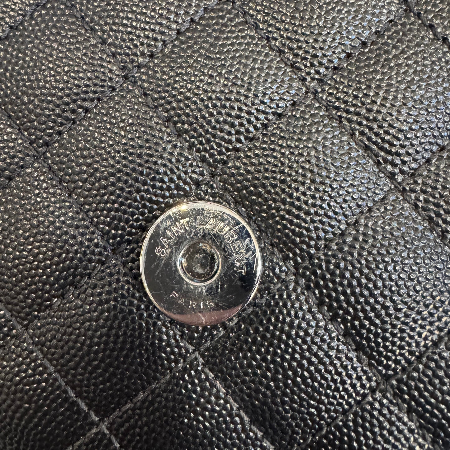 Saint Laurant Monogram Matelasse Leather Shoulder Bag Medium Black