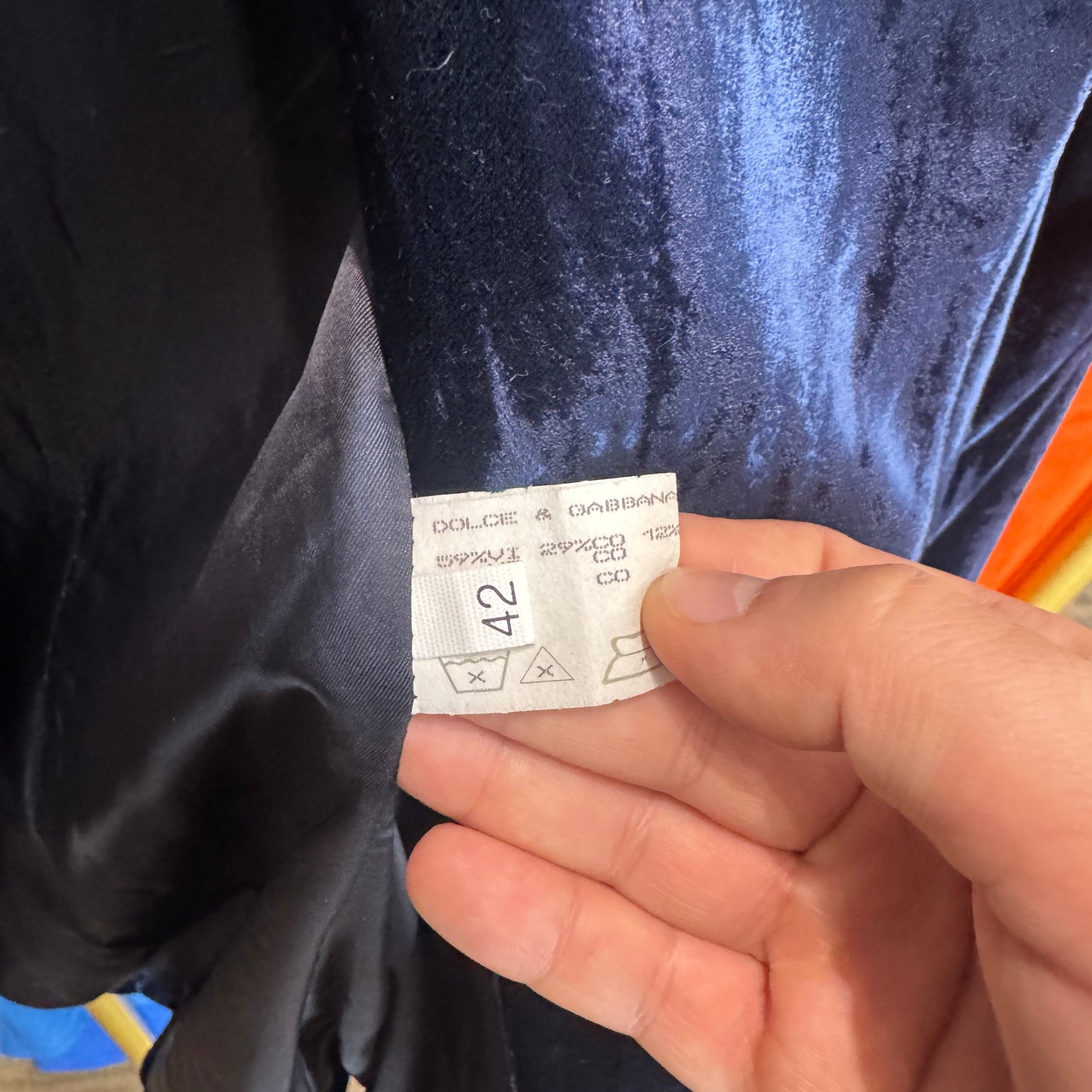 Dolce & Gabbana Midnight Blue Velvet Blazer Size 42 IT