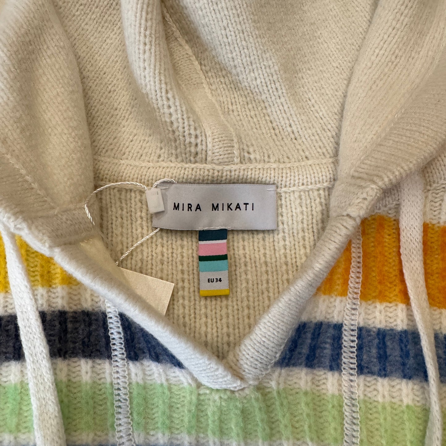 Mira Mikati Bo-Kapp Stripped Merino Wool Sweater EU 34