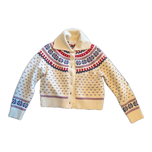 The Great. Mini Collar Cardigan Knit Sweater