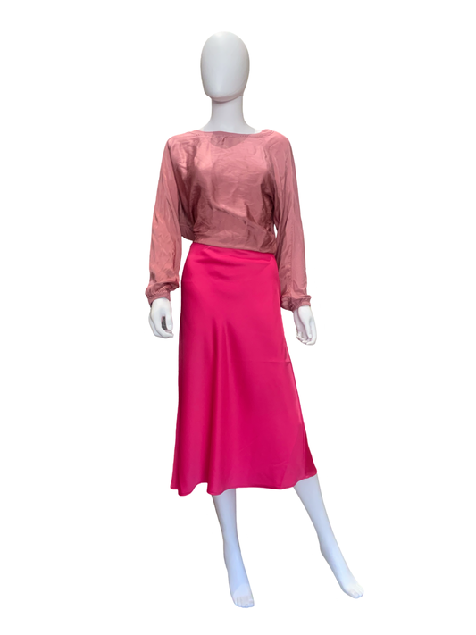 Rachel Zoe Hot Pink satin pencil skirt