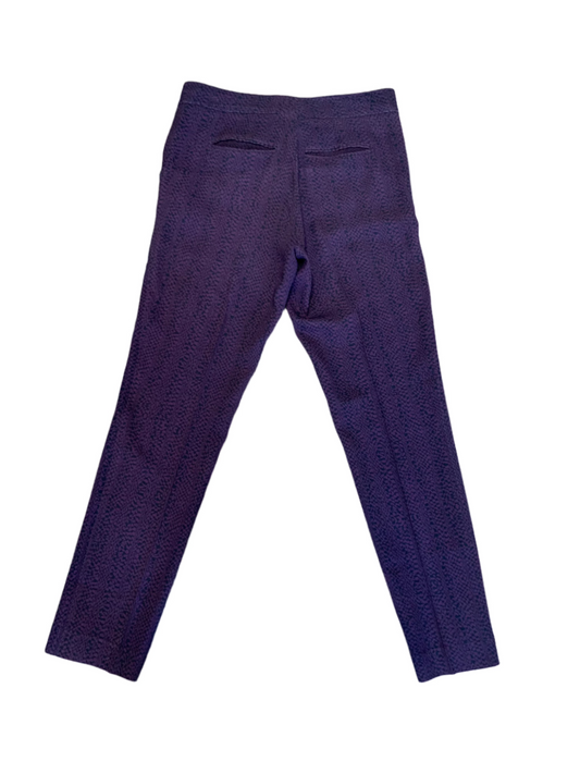 Etro Purple Patterned Print Silk Skinny Slaks