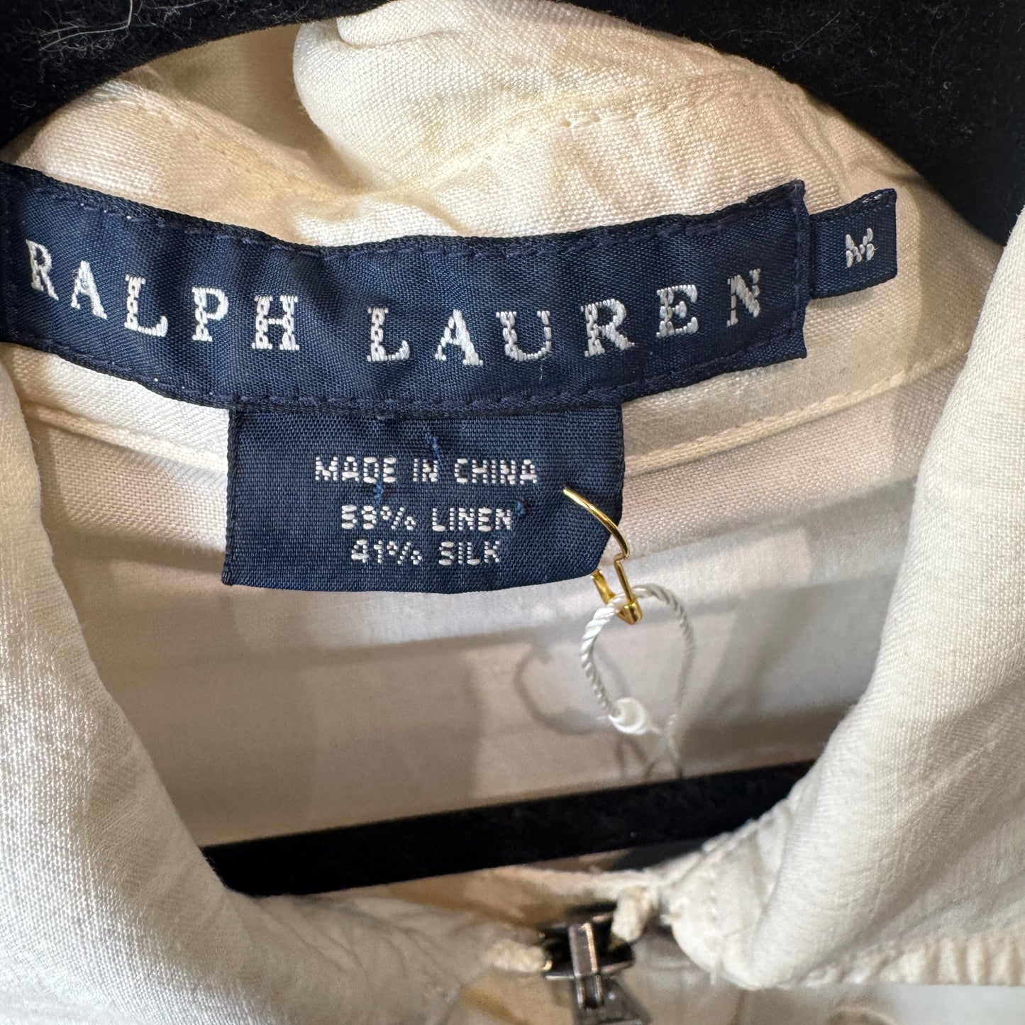 Ralph Lauren Parachute White Military Jacket Size Medium