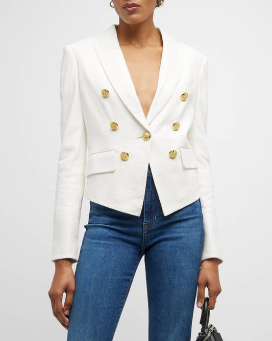 Veronica Beard  Cooke Dickey White Leather Jacket Size 8