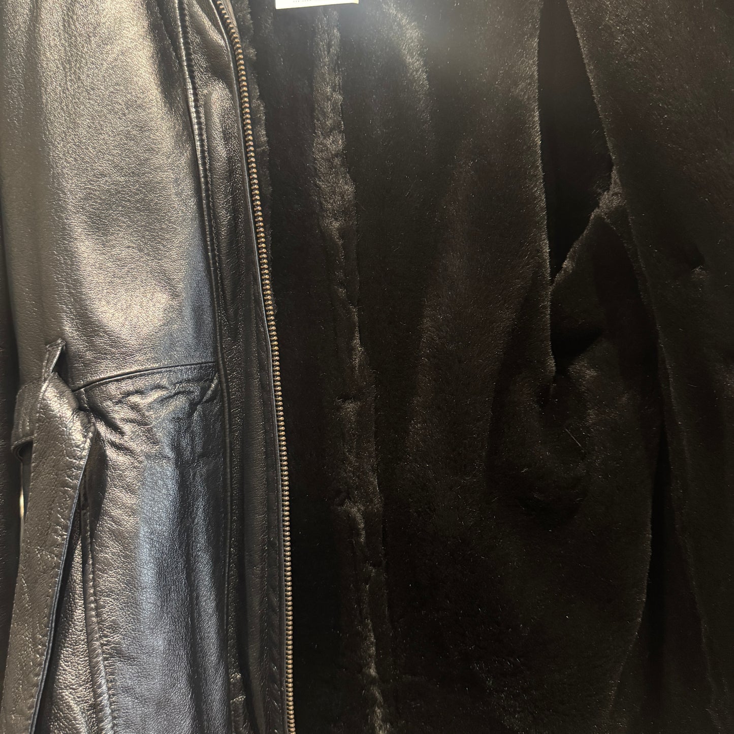 Wilson's Leather Hooded Jacket with Fuzzy Lining Medium