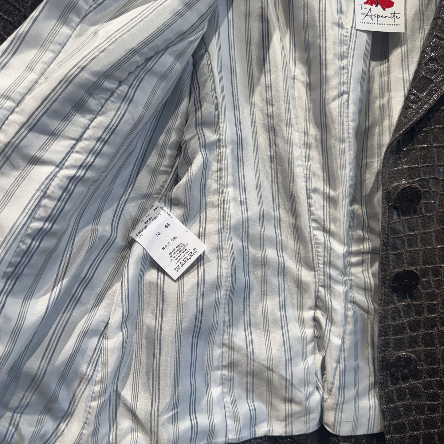 Armani Collezione Alligator Leather Blazer Size 12