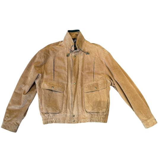 MontanaCo Tan Suede Bomber Jacket Men's XL
